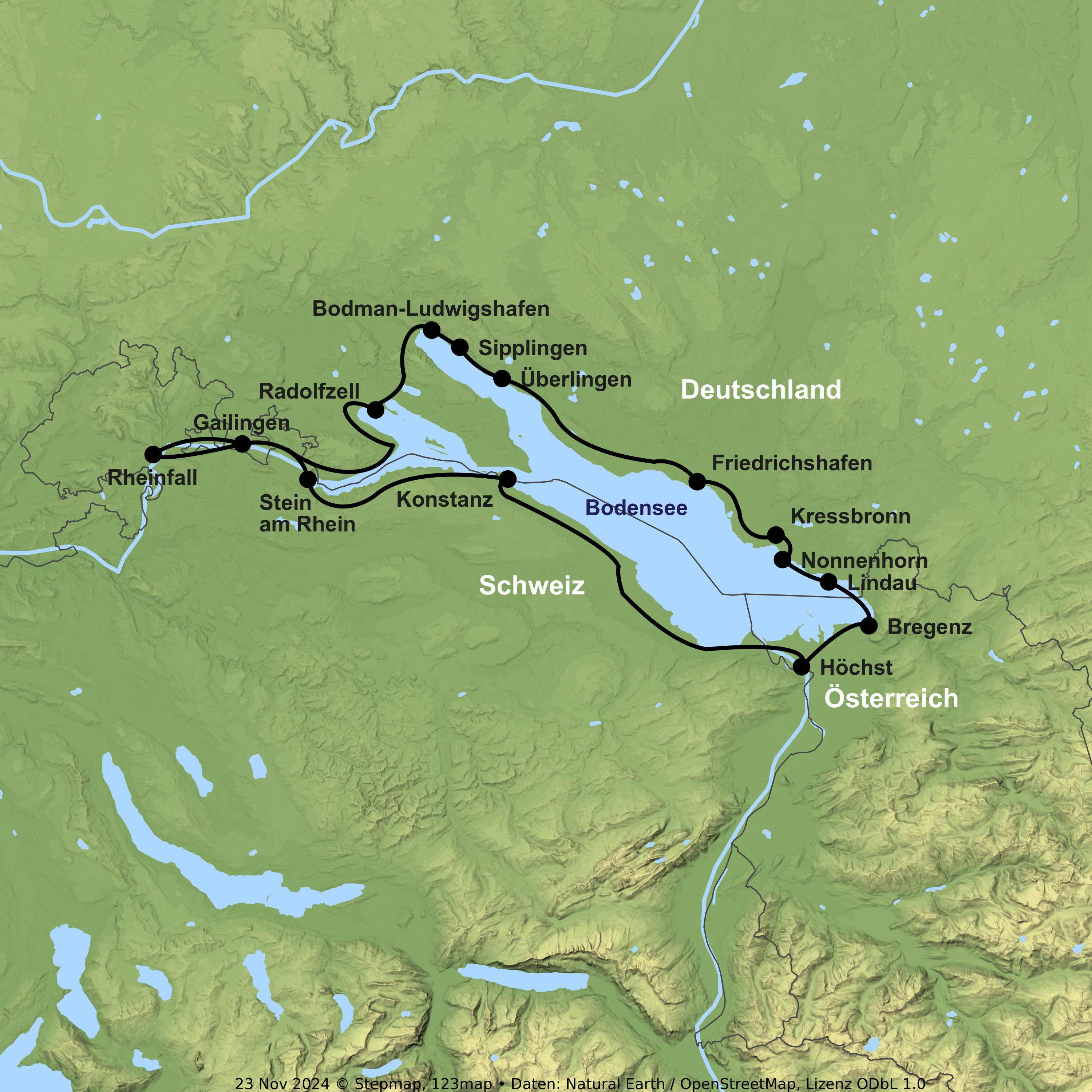 Fahrradtour von Konstanz rund um den Bodensee