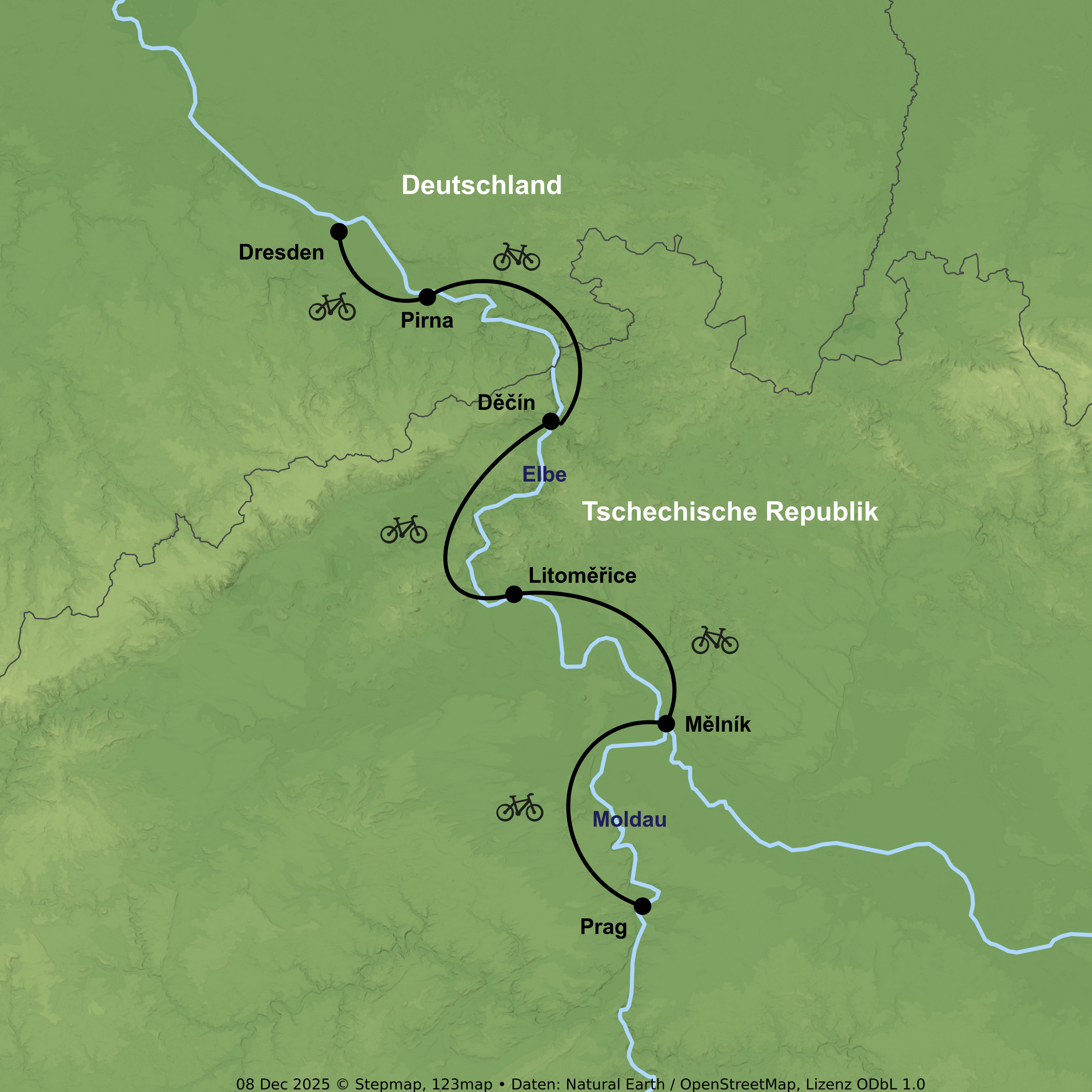 Moldau trifft Elbe - auf zwei Rädern von Prag nach Dresden