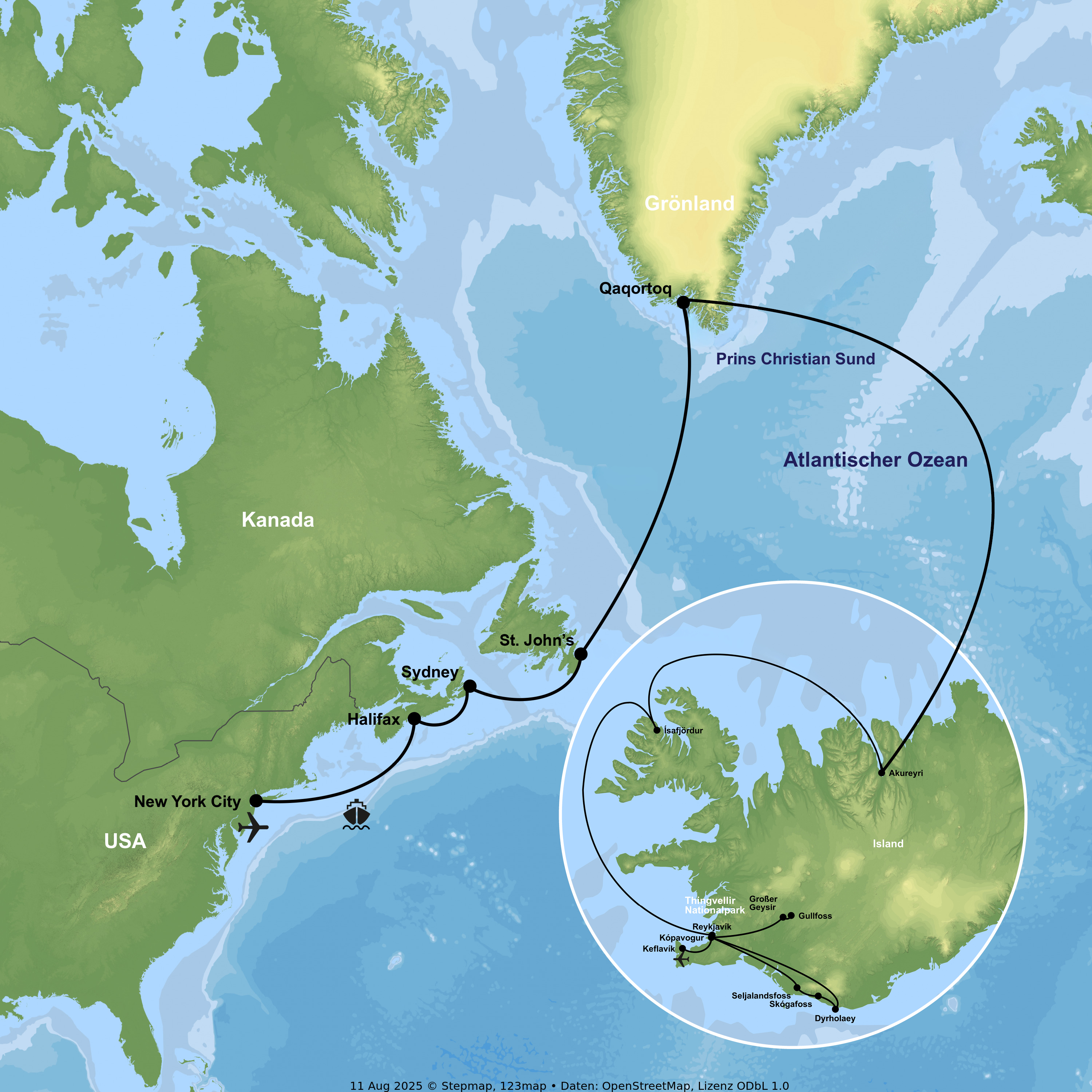 Transatlanik-Kreuzfahrt mit der Celebrity Silhouette von New York City bis Reykjavík inkl. Island-Standort-Rundreise