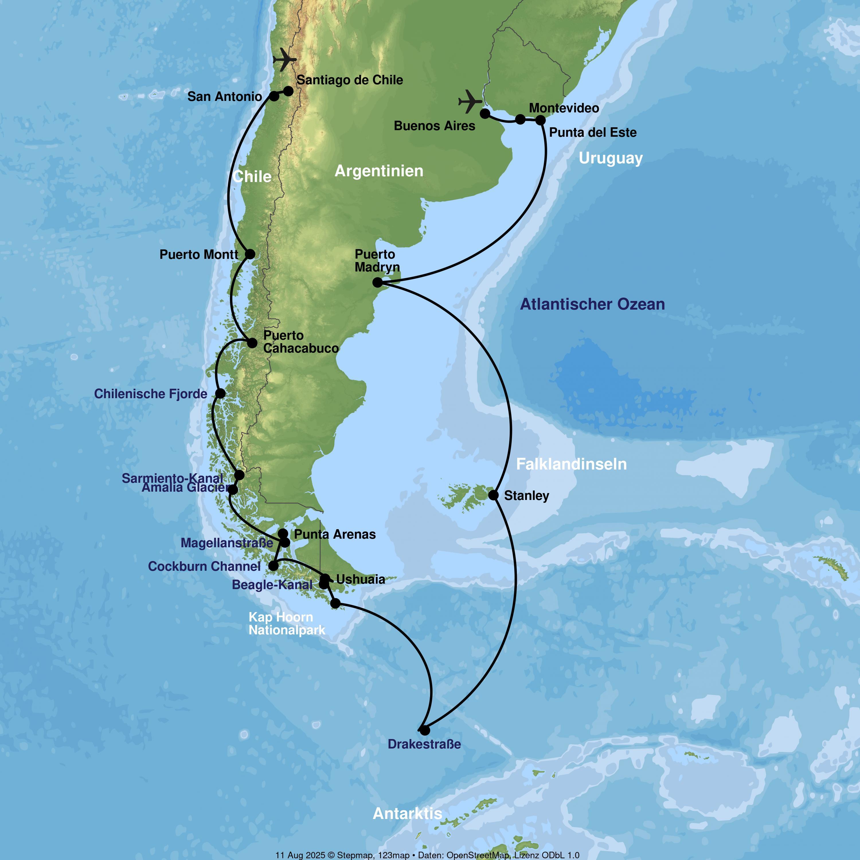 Kreuzfahrt mit Oosterdam ab Buenos Aires an Santiago de Chile