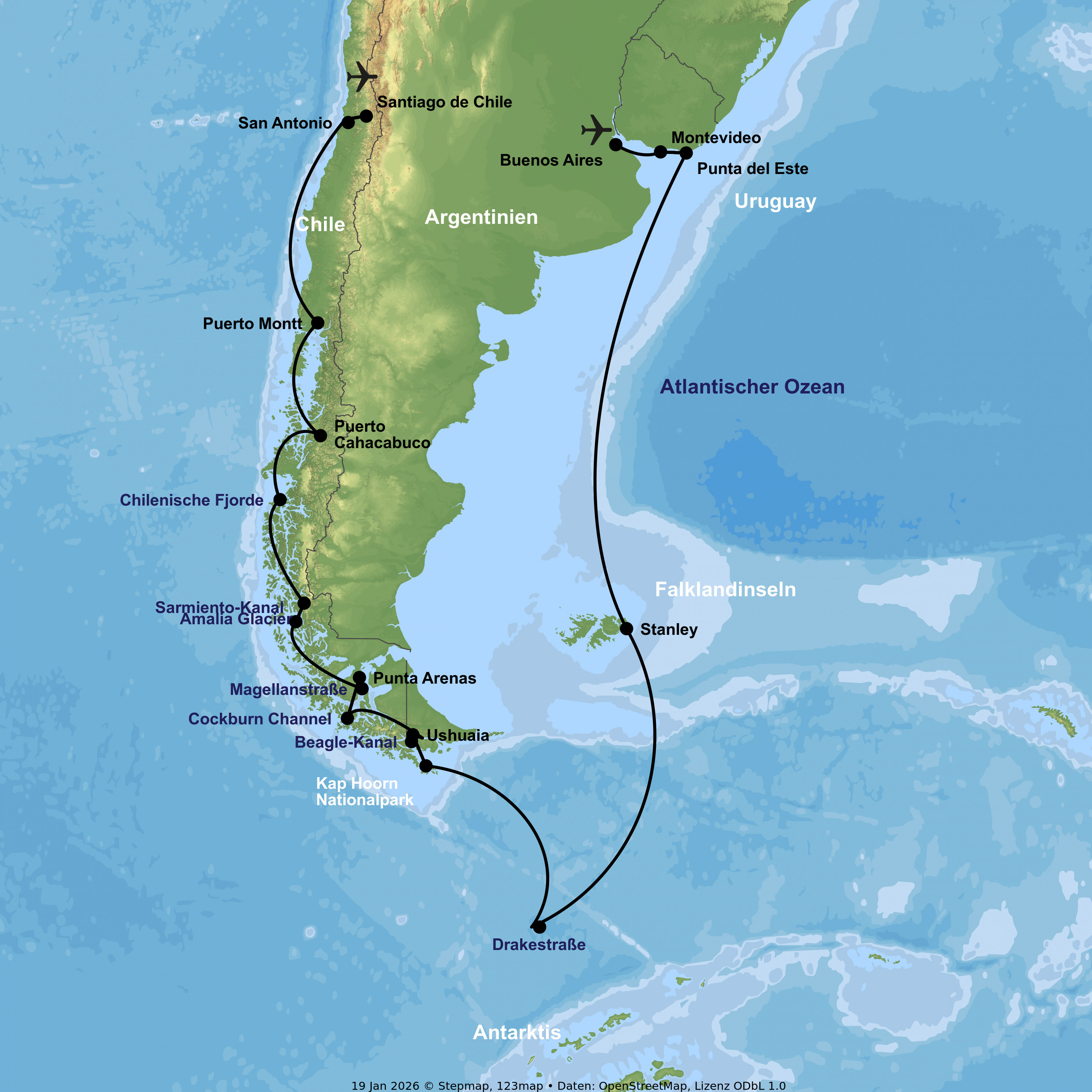 Kreuzfahrt mit Oosterdam ab Santiago de Chile an Buenos Aires