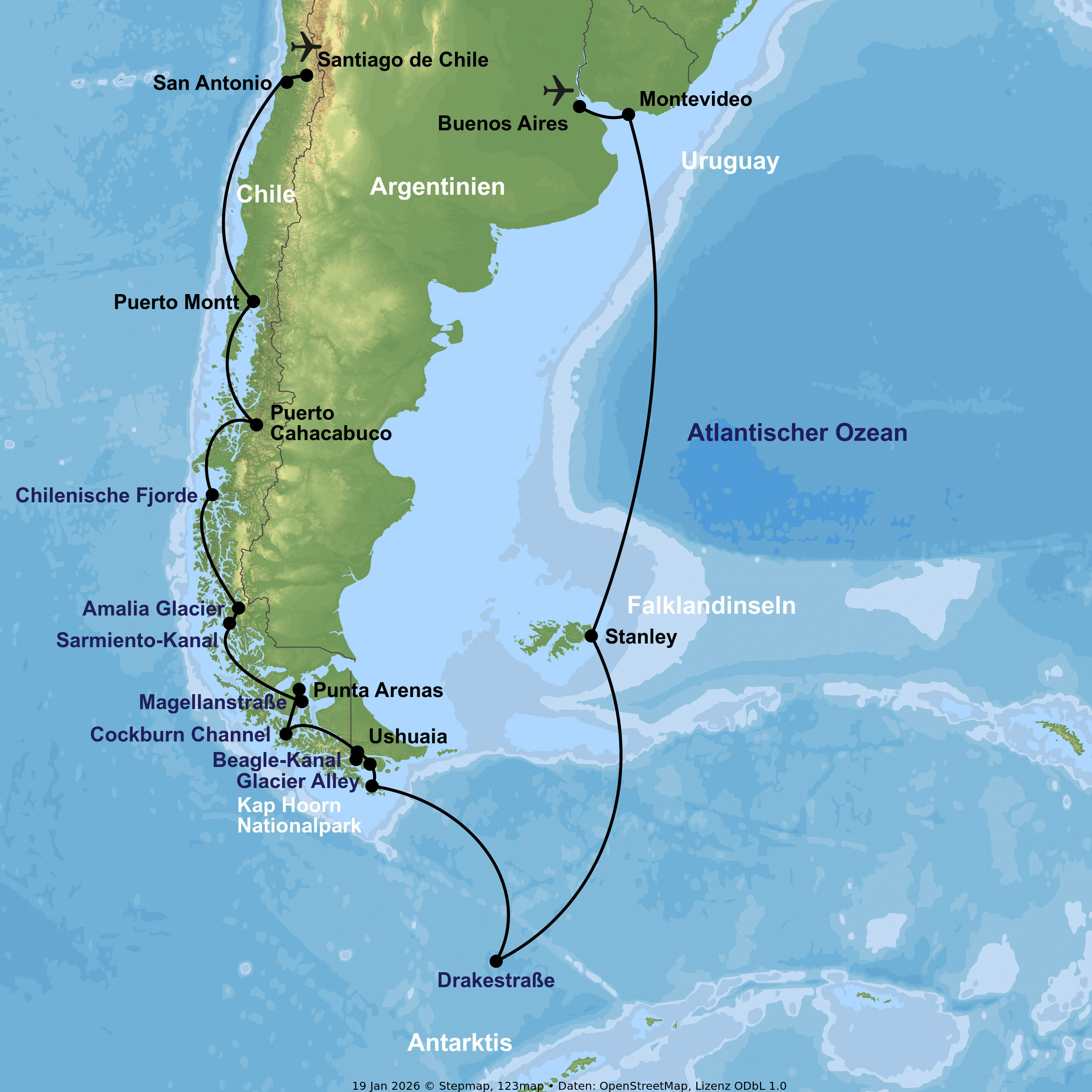 Kreuzfahrt mit Oosterdam von Santiago de Chile bis Buenos Aires