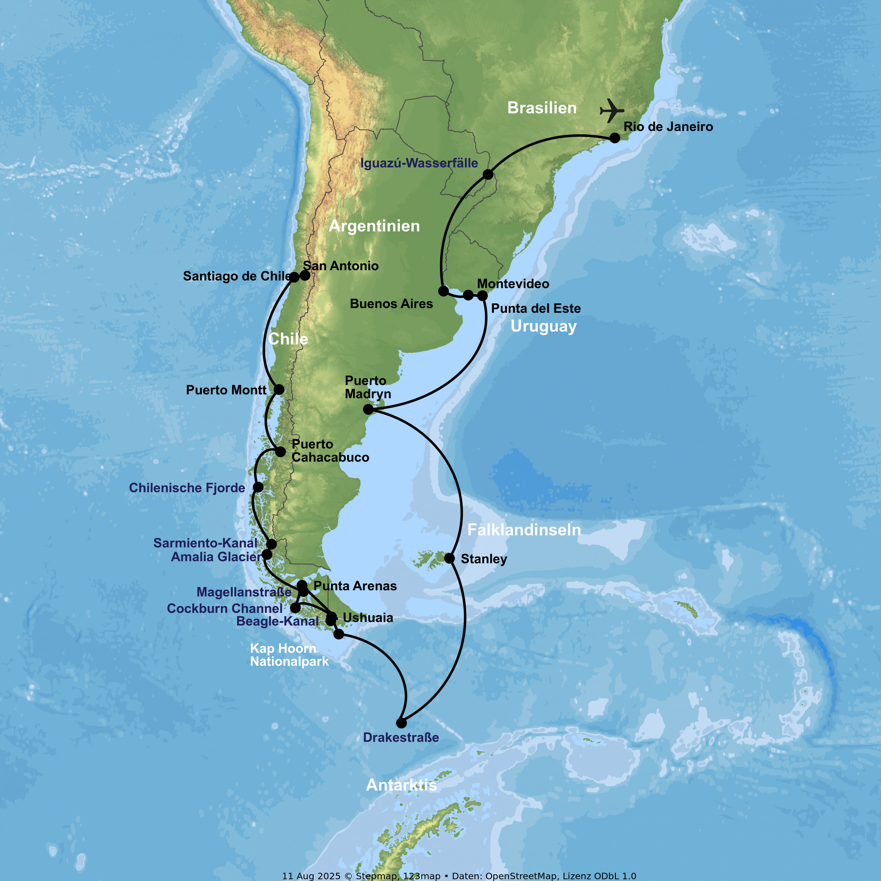 Peru-Rundreise inkl. Kreuzfahrt mit Oosterdam ab Santiago de Chile an Buenos Aires & Brasilien-Rundreise