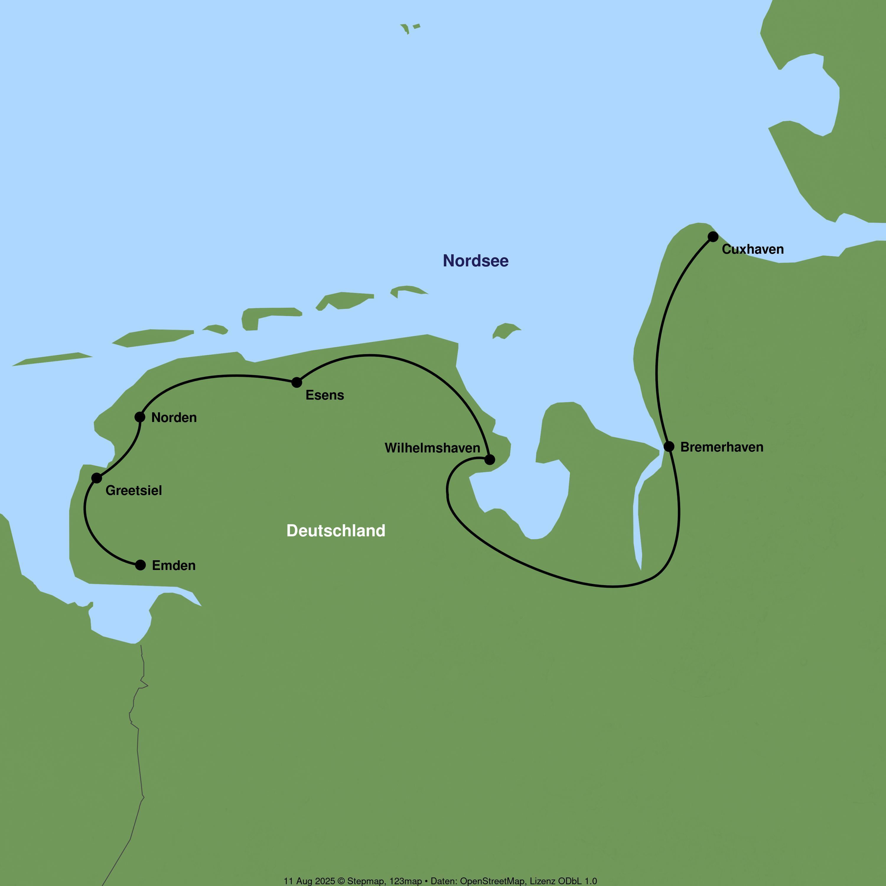 Fahrradabenteuer mit Blick auf das Meer von Emden nach Cuxhaven