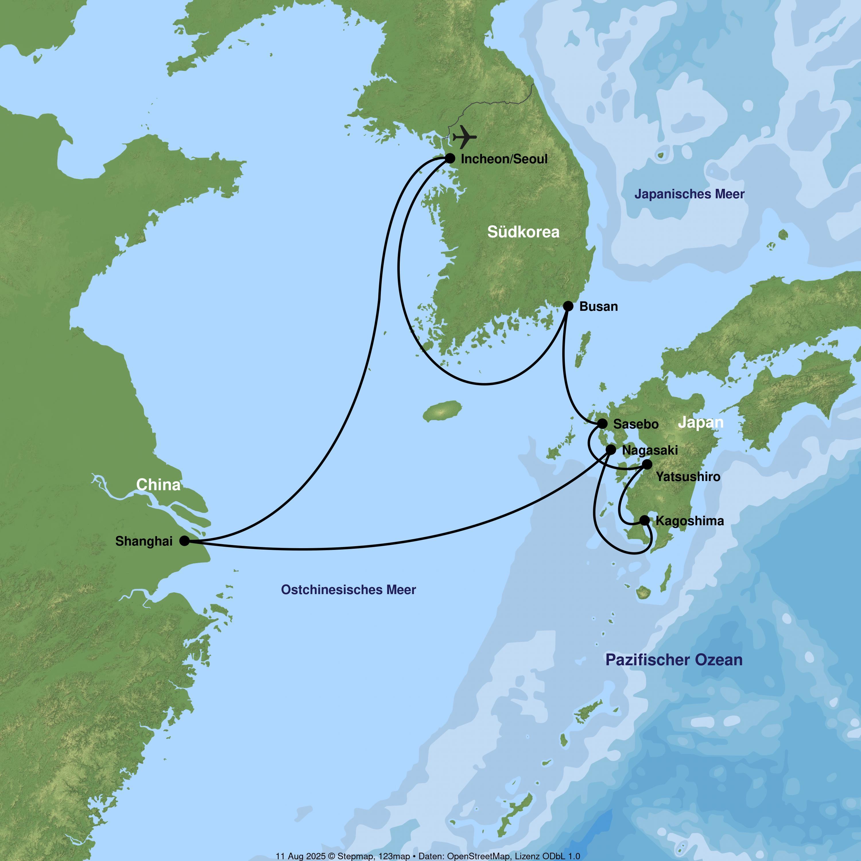 Kreuzfahrt mit Costa Serena ab/an Incheon/Seoul