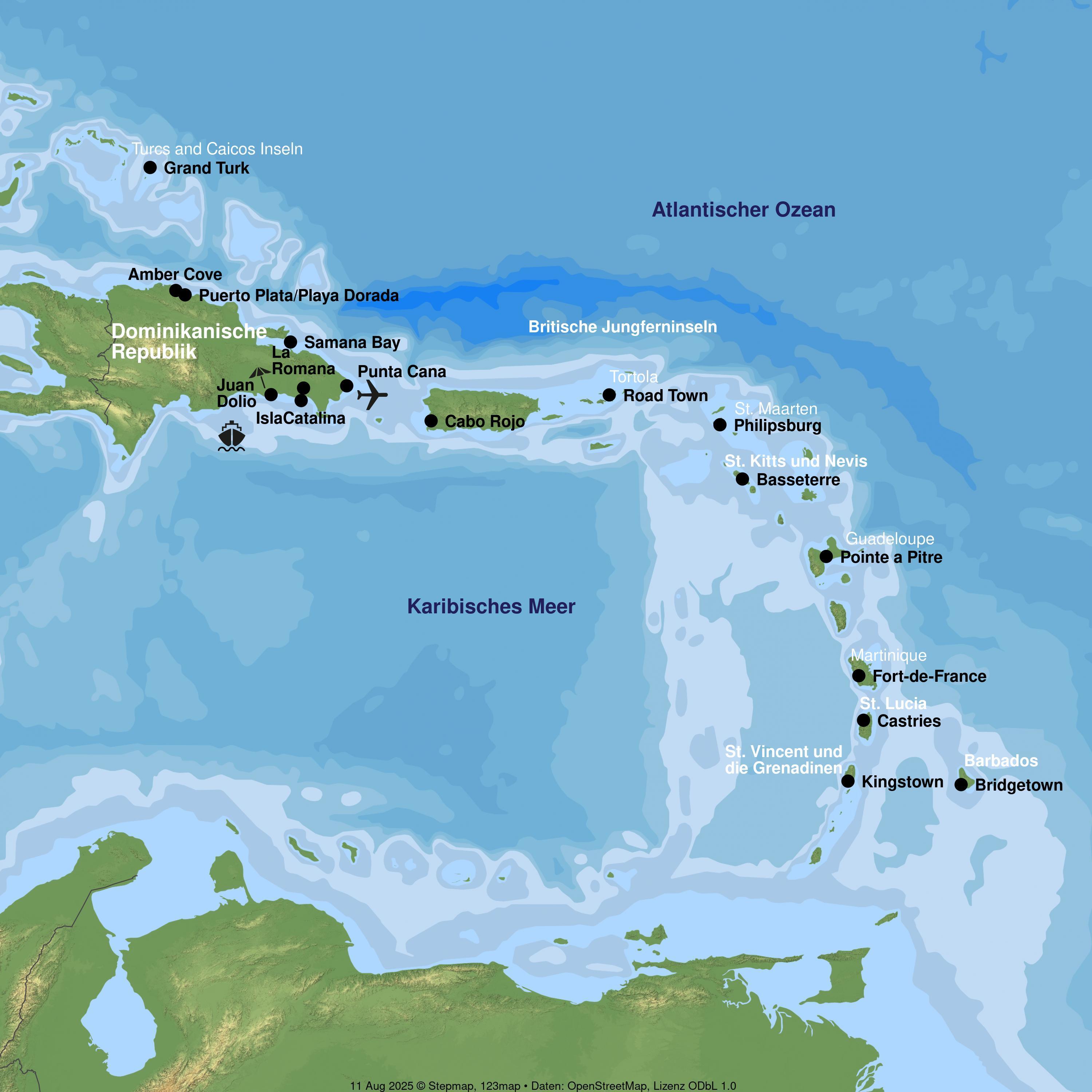 Kreuzfahrt mit Costa Fascinosa ab/an La Romana inkl. Baden in der Dominikanischen Republik