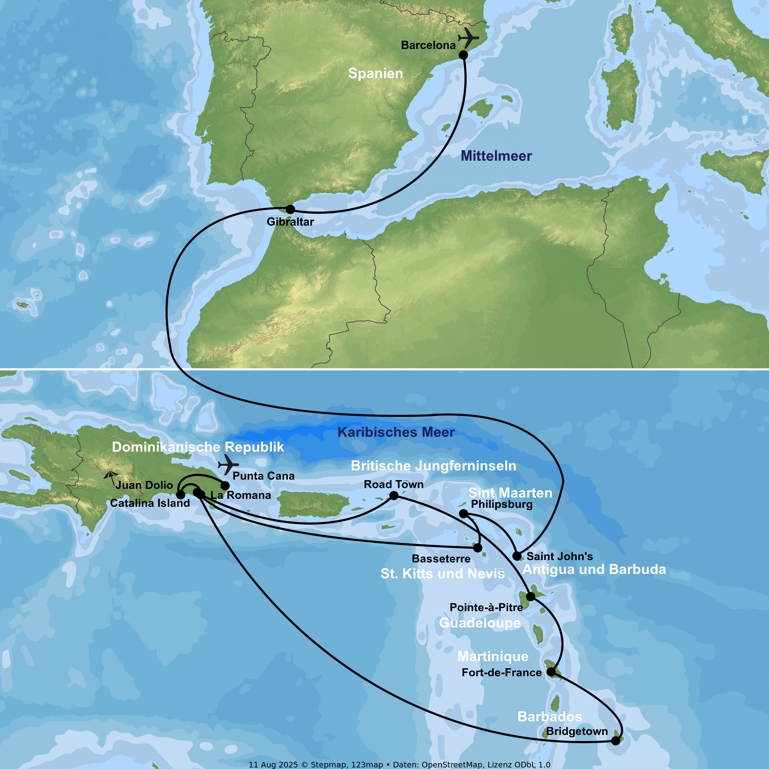 Kreuzfahrt mit der MSC Opera von Barcelona bis La Romana inkl. Badeaufenthalt in Juan Dolio