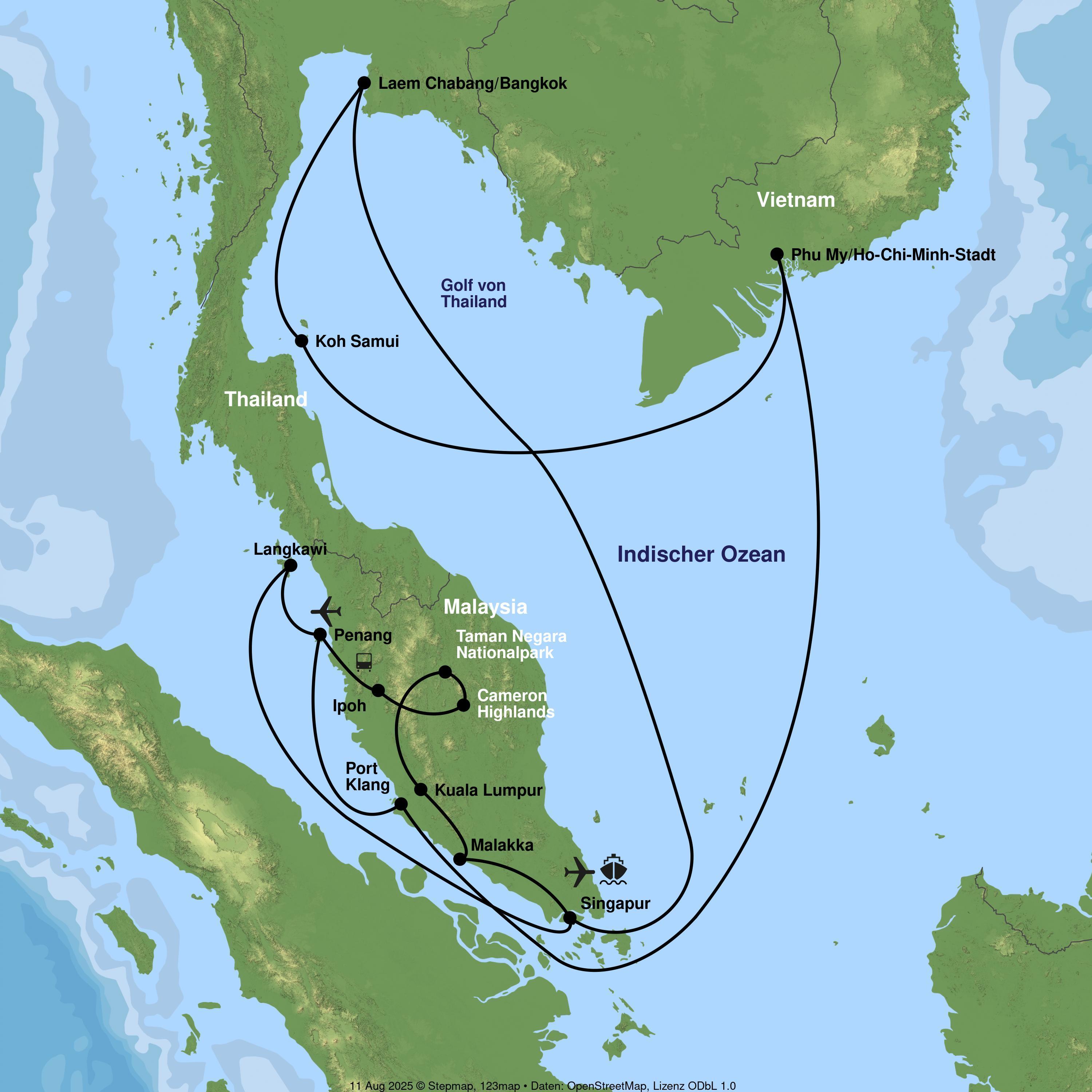 Malaysia-Rundreise von Penang bis Singapur und Kreuzfahrt mit Mein Schiff 6 ab/an Singapur