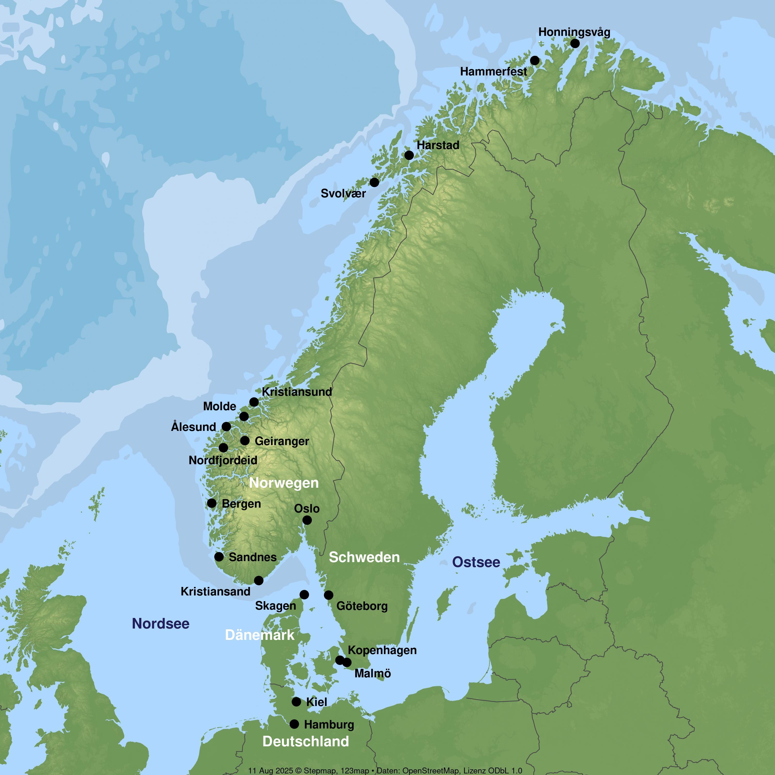 Kreuzfahrt mit der VASCO DA GAMA ab Kiel bzw. Hamburg