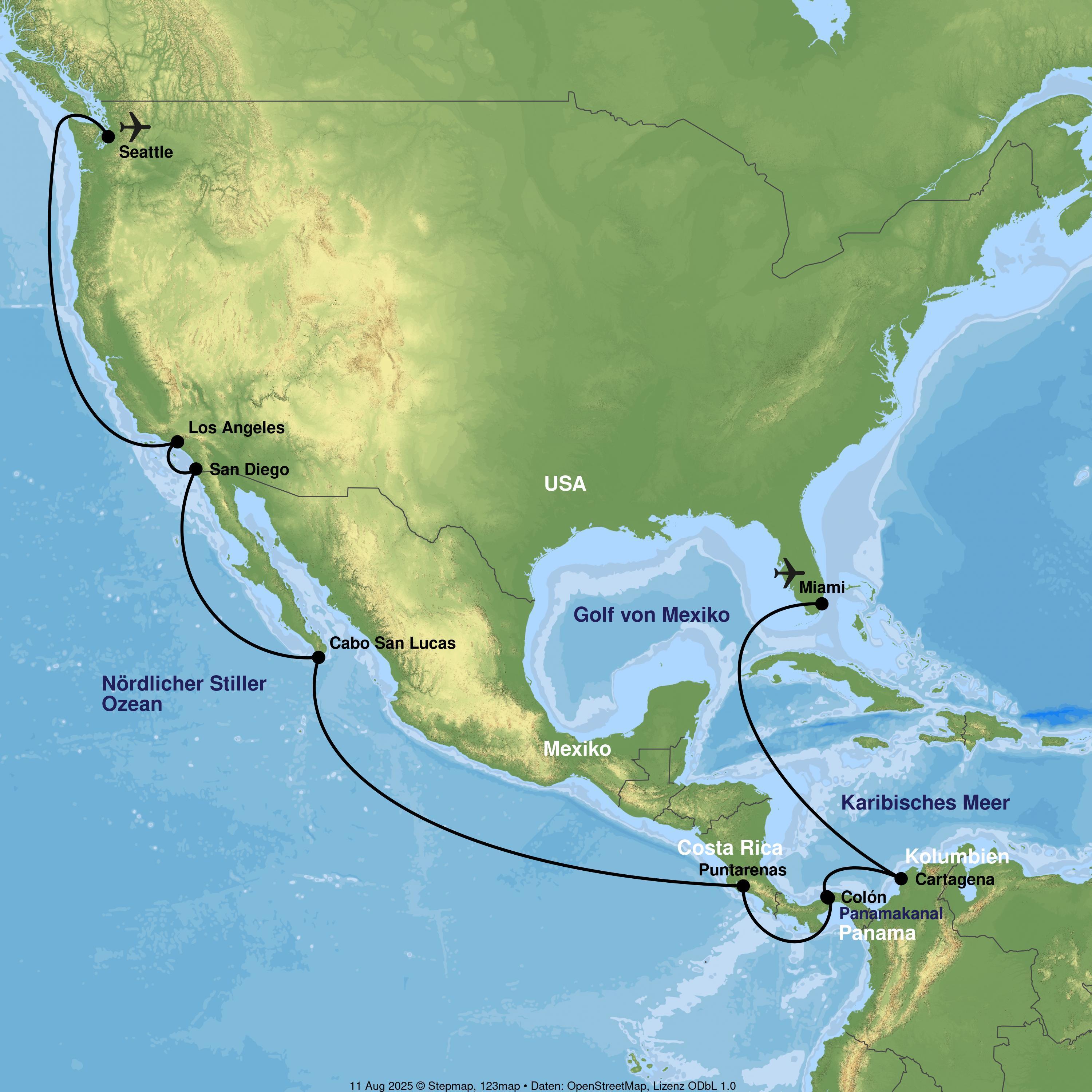 Kreuzfahrt mit der MSC Poesia von Seattle bis Miami