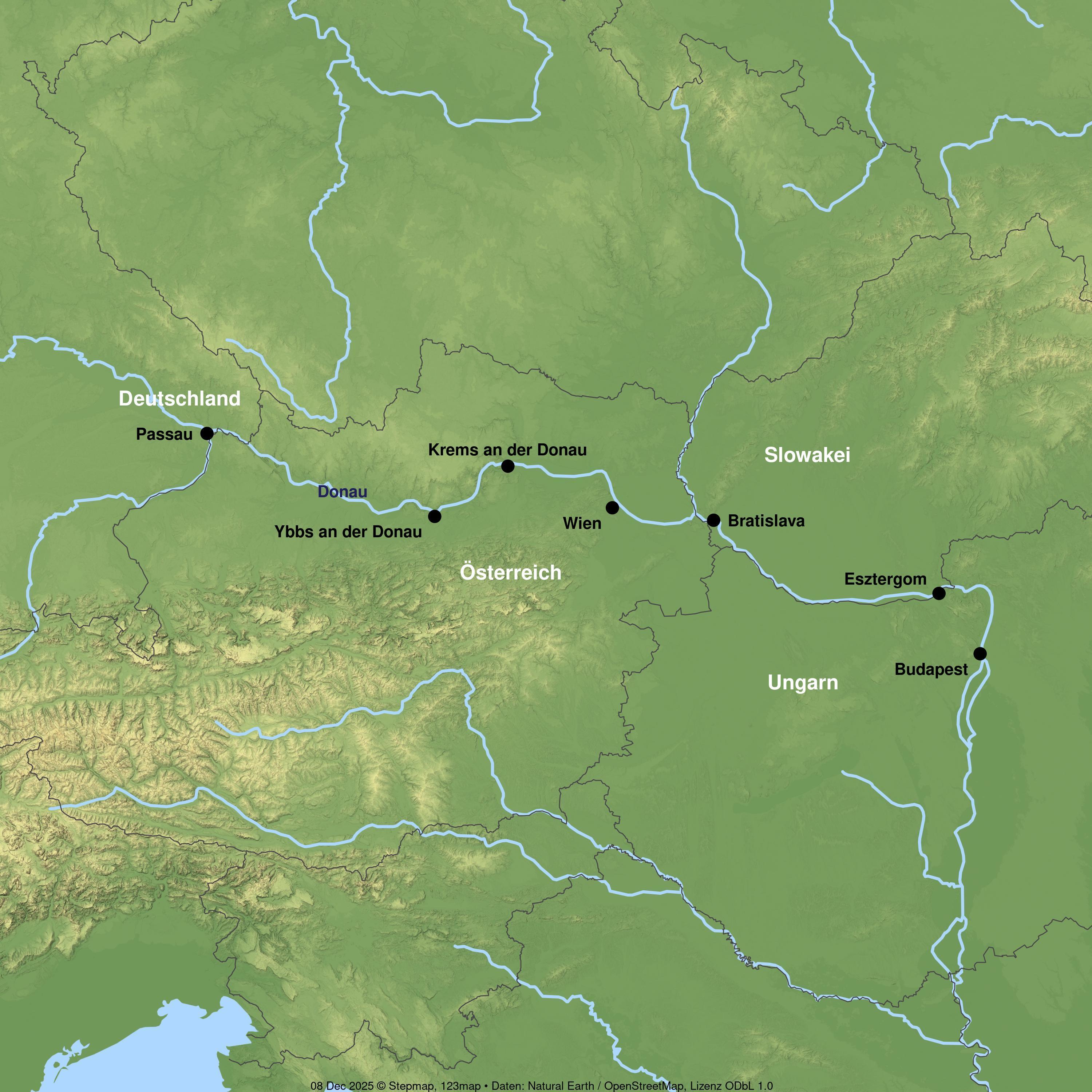 Flusskreuzfahrt mit der BOLERO ab/an Passau