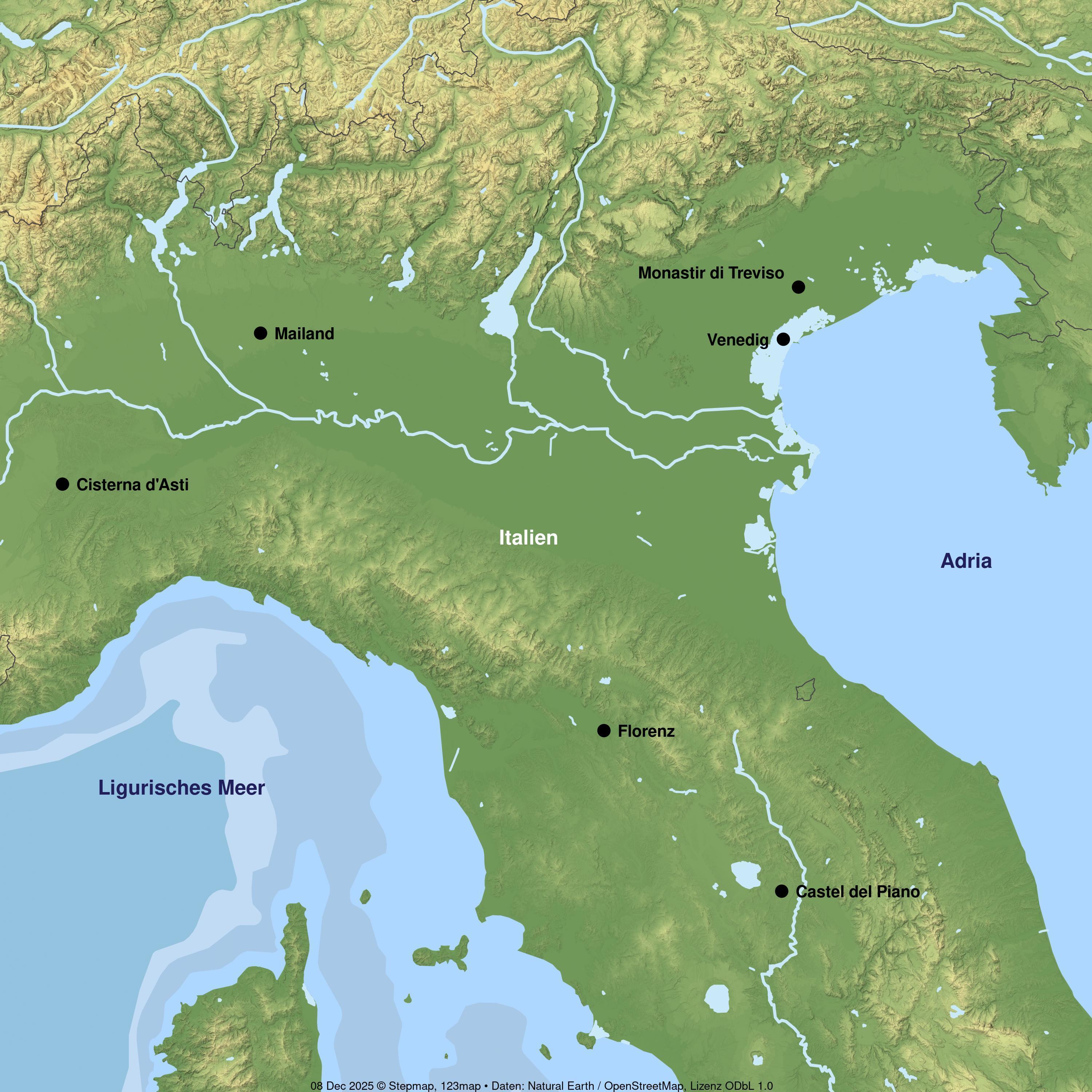 Weinrundreise Piemont, Toskana & Venetien