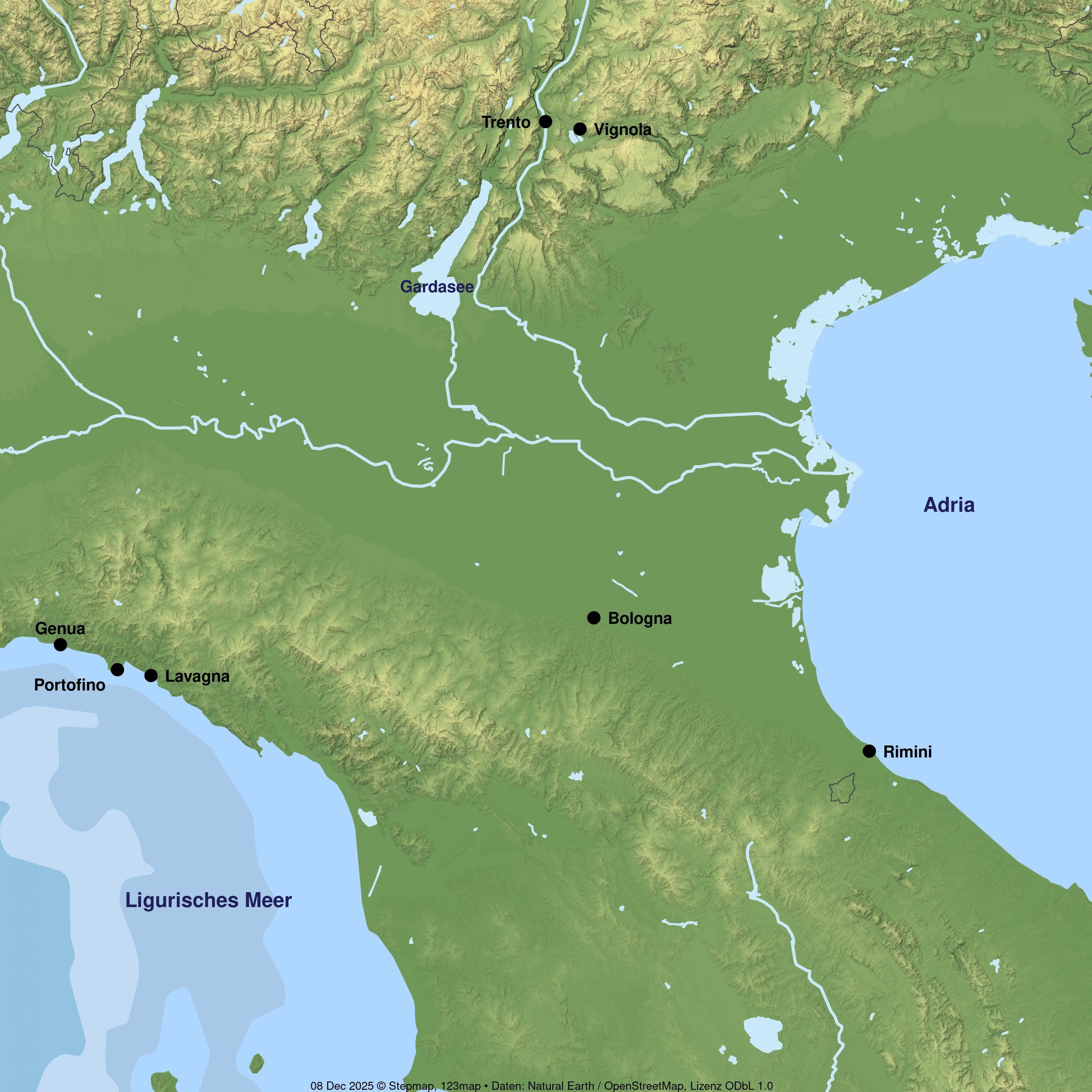 Trentino, Ligurien & Adria mit dem eigenen Auto