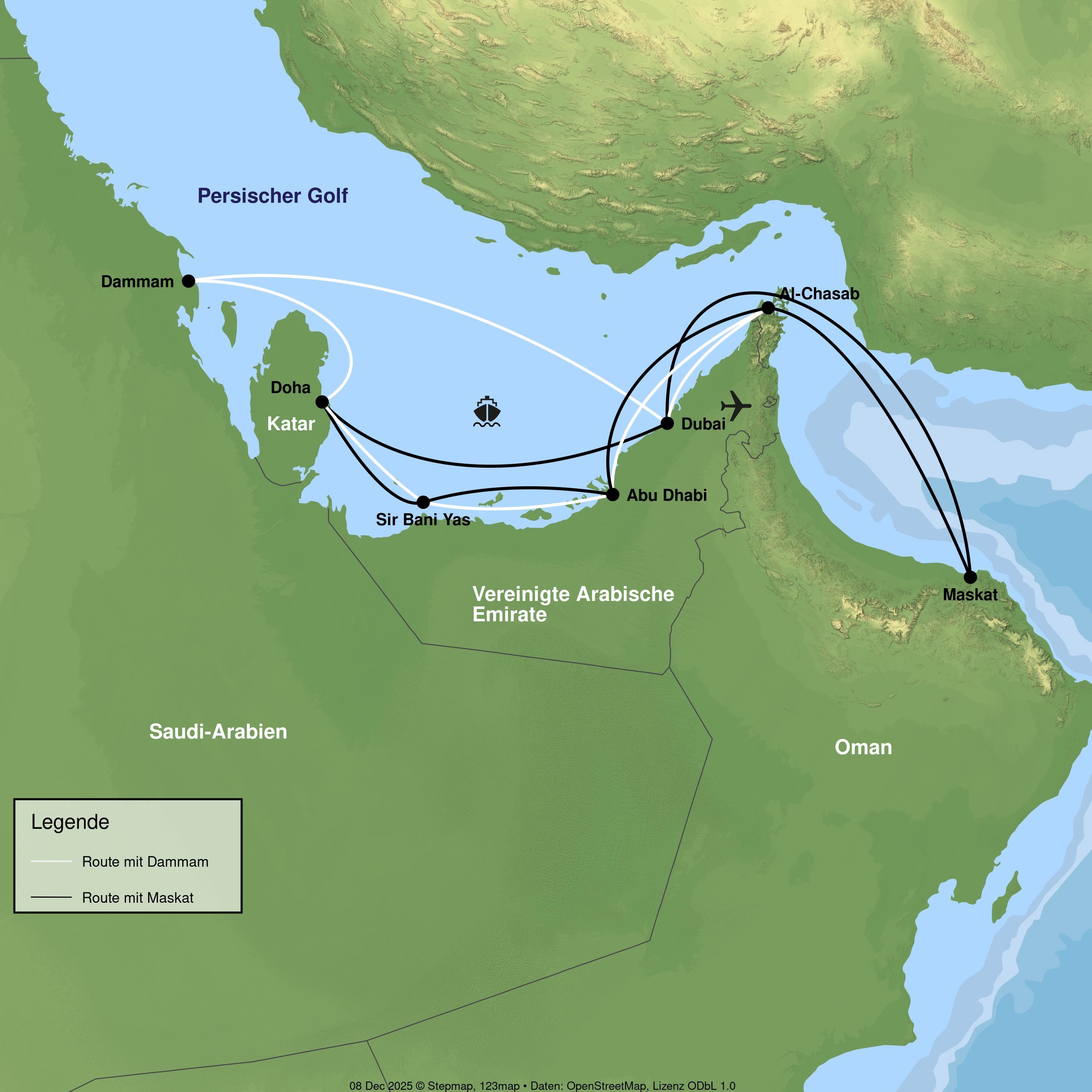 Kreuzfahrt mit AROYA ab/an Dubai inkl. 1 Nacht in Dubai