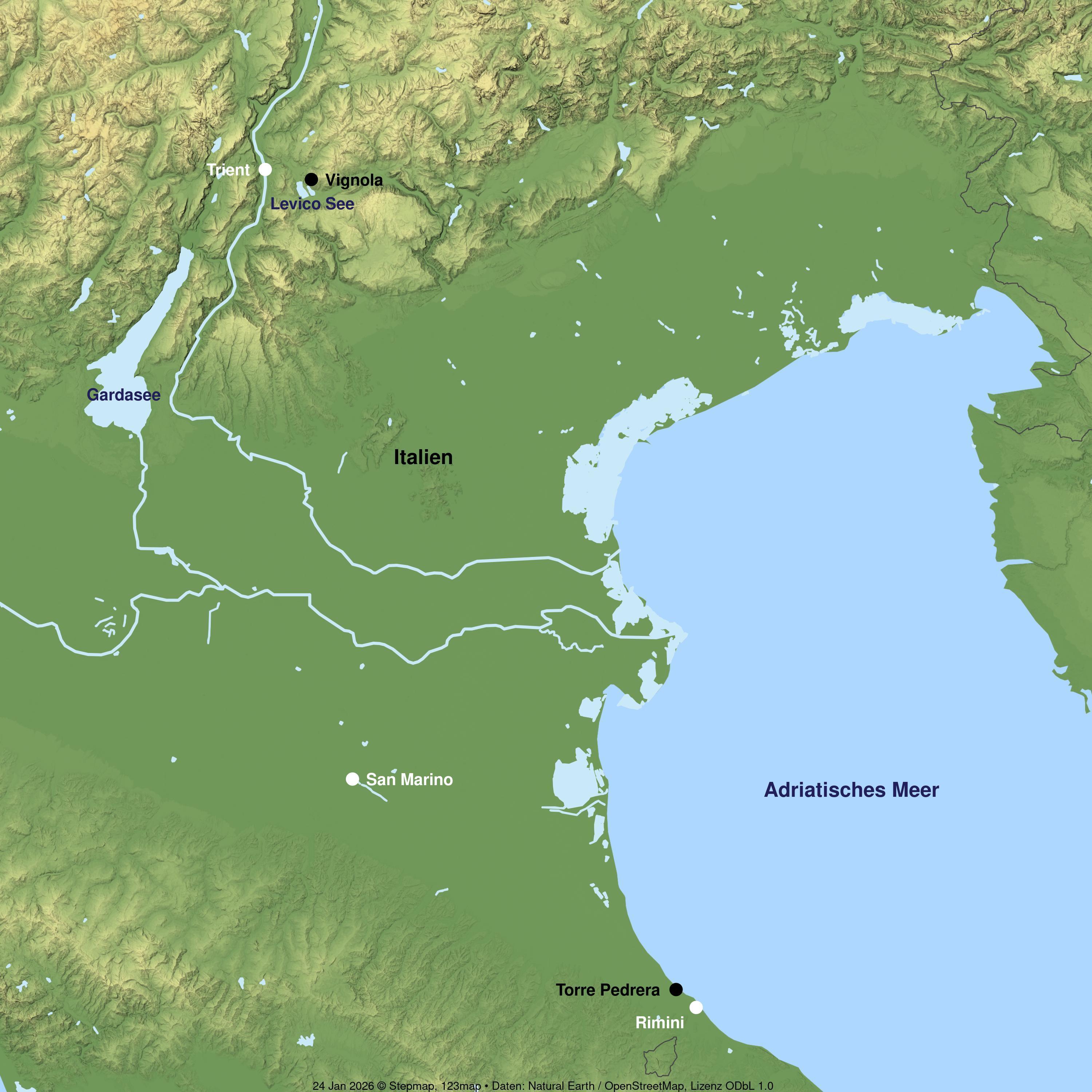 PKW-Rundreise vom Trentino bis zur Adria