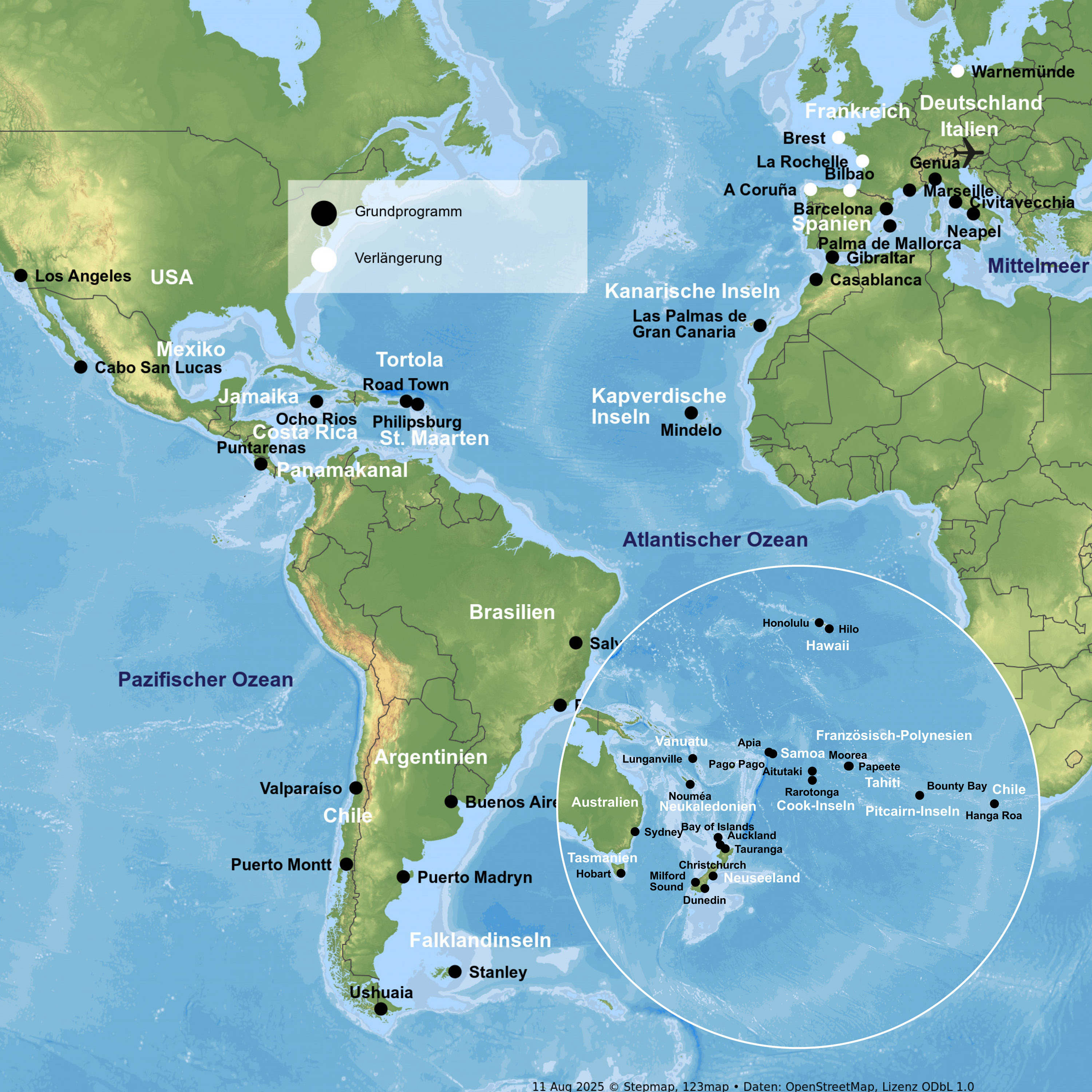 mit MSC Magnifica ab/an Genua bzw. von Genua bis Warnemünde