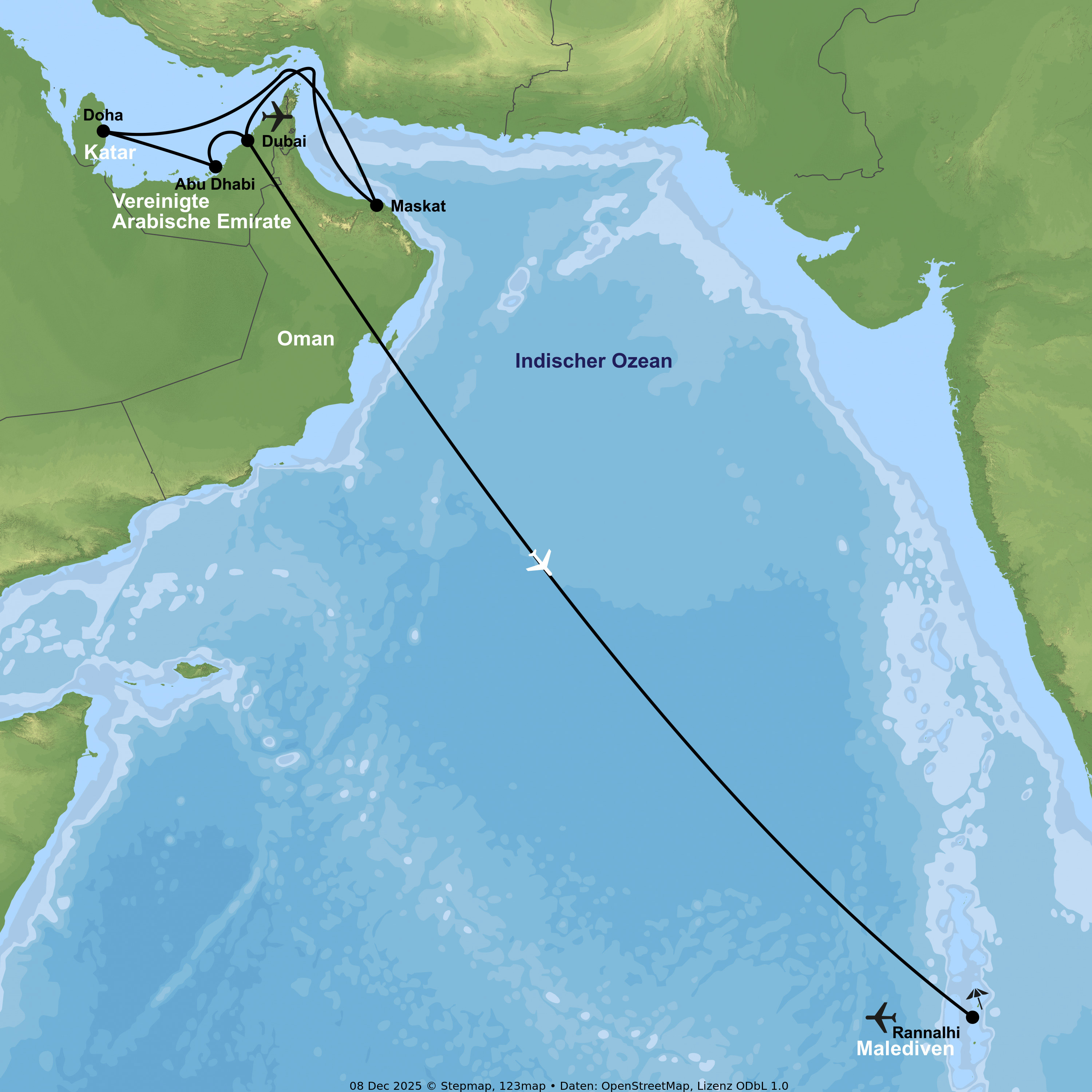 Kreuzfahrt mit AIDAprima ab/an Dubai inkl. Baden im Adaaran Club Rannalhi
