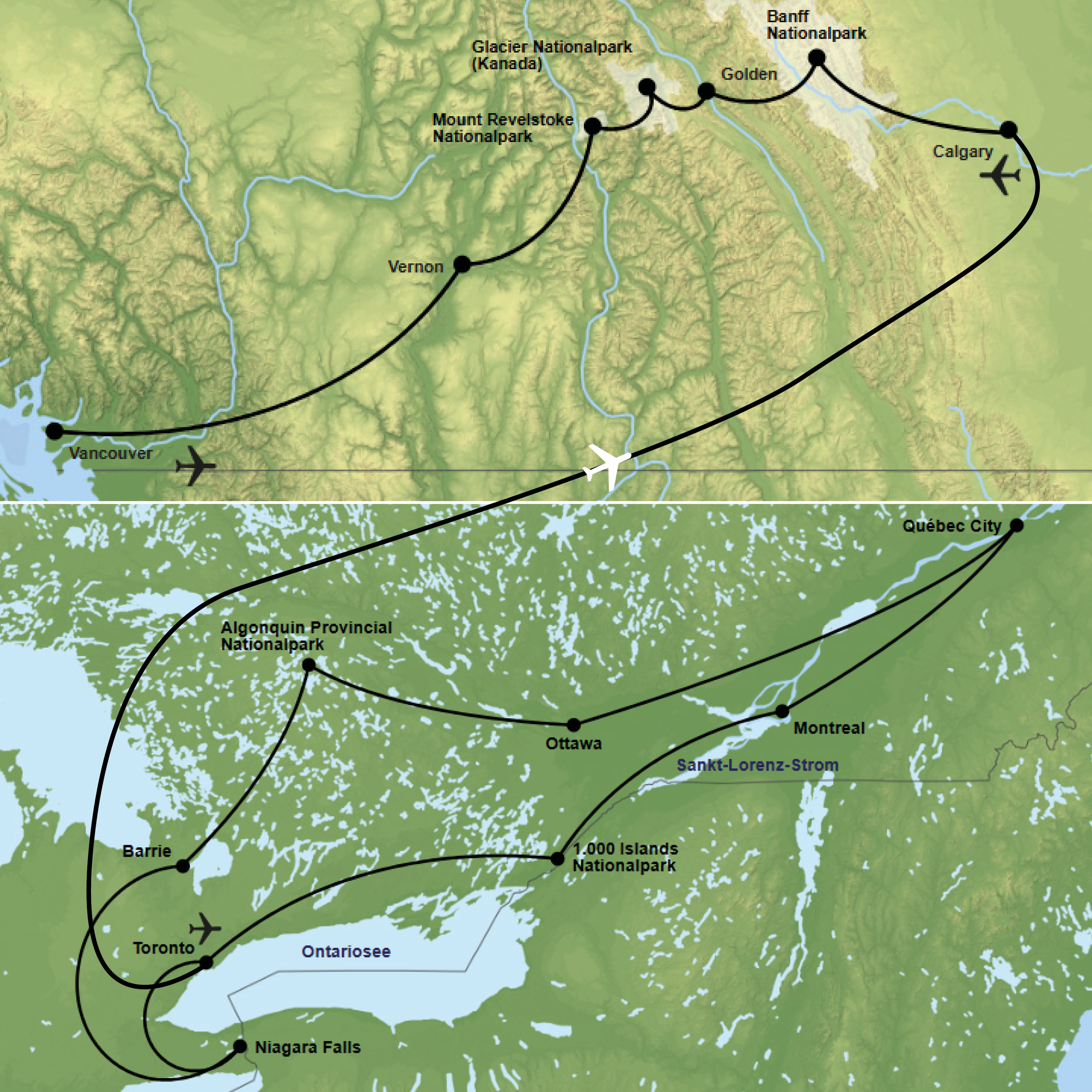 Zwischen Metropolen, Wildnis und großer Weite