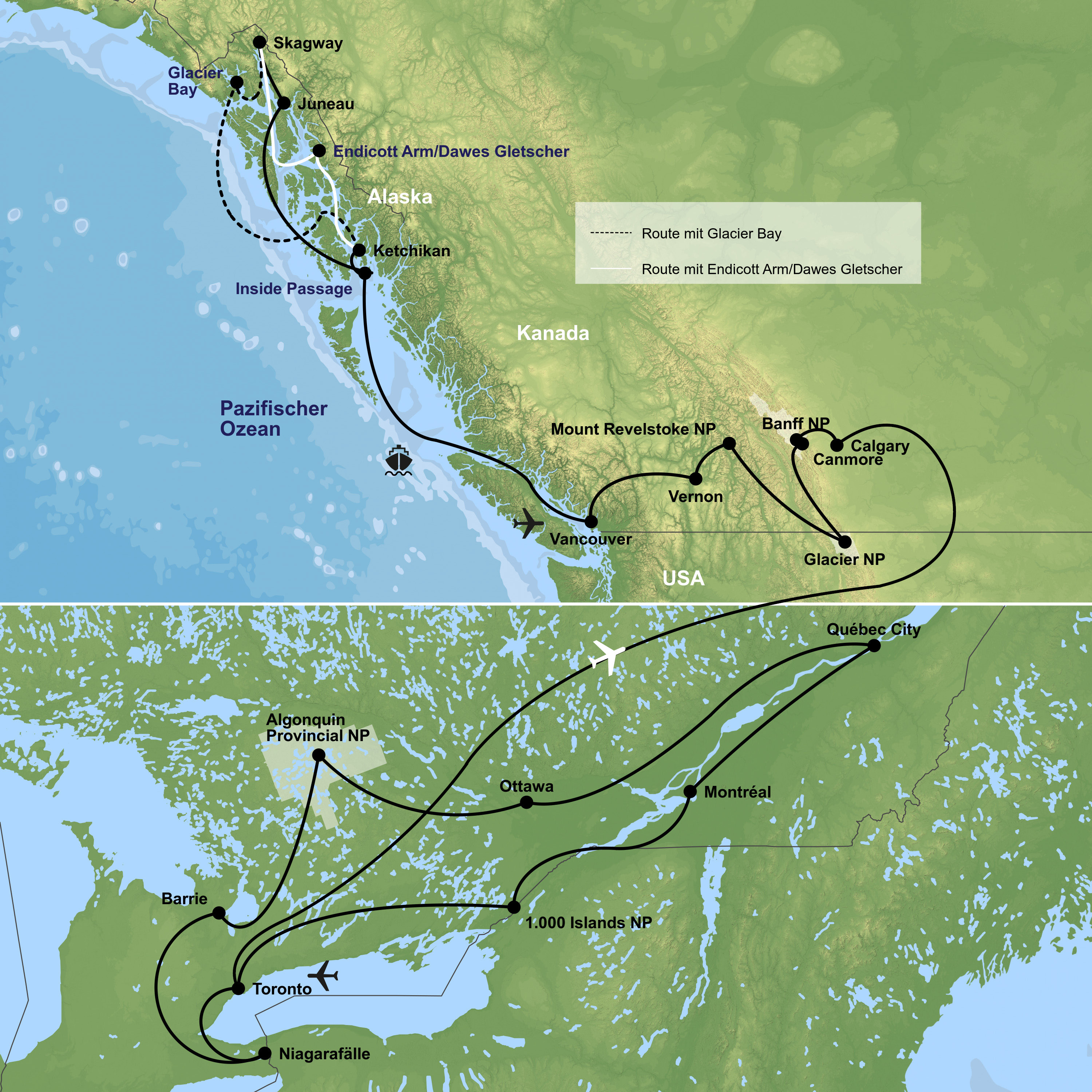 Rundreise von Toronto bis Vancouver & Kreuzfahrt mit Koningsdam ab/an Vancouver