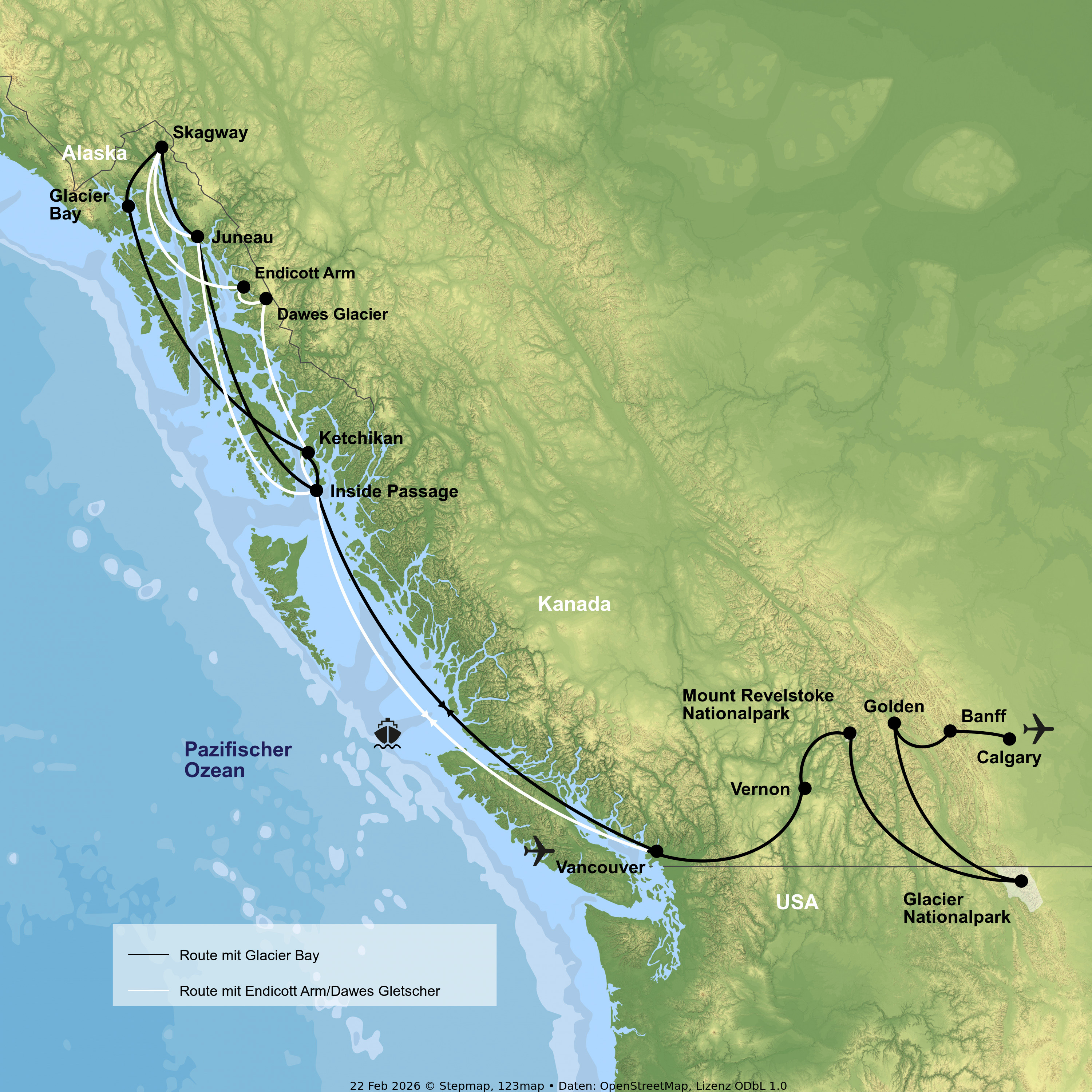 Rundreise von Calgary bis Vancouver & Alaska-Kreuzfahrt mit der Koningsdam