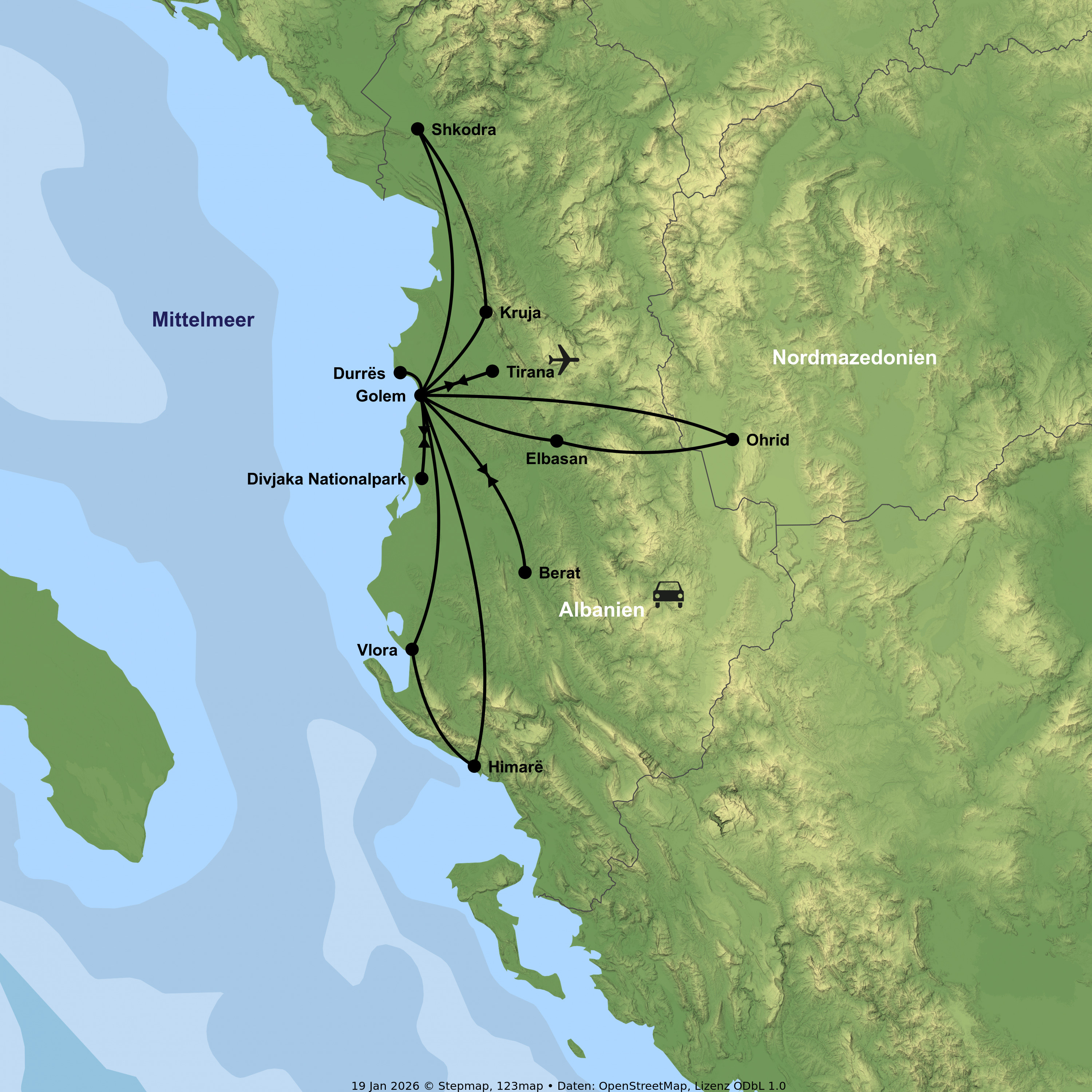 Mietwagenabenteuer mit Standorthotel am Meer