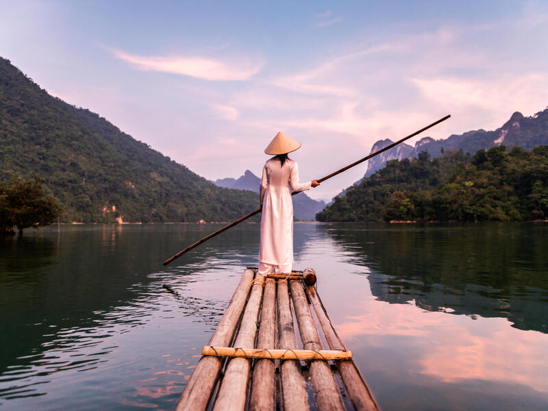 Erlebnisreisen Vietnam, Laos & Kambodscha: Zwischen Mekong und Tempelwelten 18-tägig inkl. Flüge Mittelklassehotels/Dschunke mit Verpflegung Inkl. A