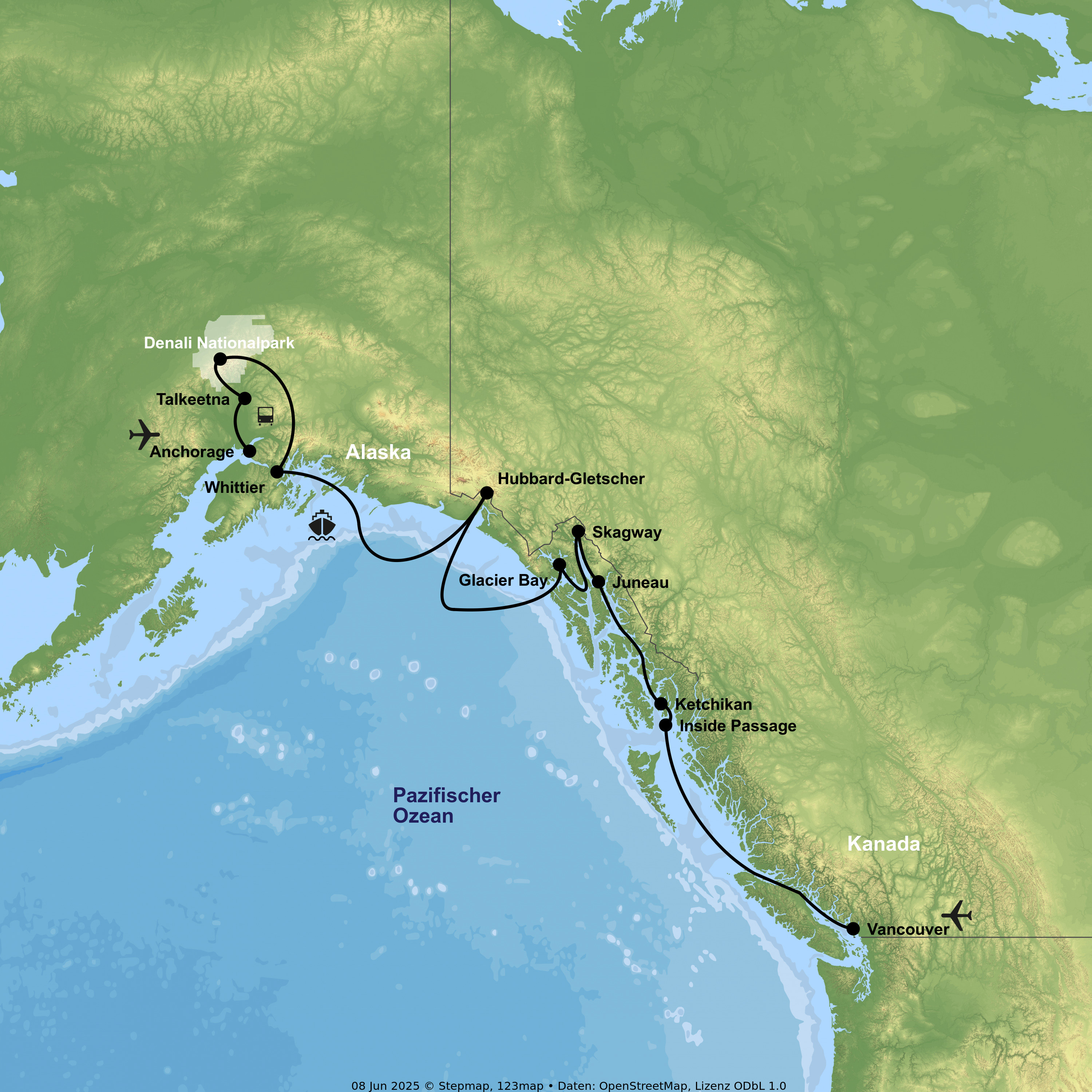 Kreuzfahrt mit Nieuw Amsterdam von Whittier bis Vancouver inkl. 3 Nächte Vorprogramm Anchorage & Denali Nationalpark