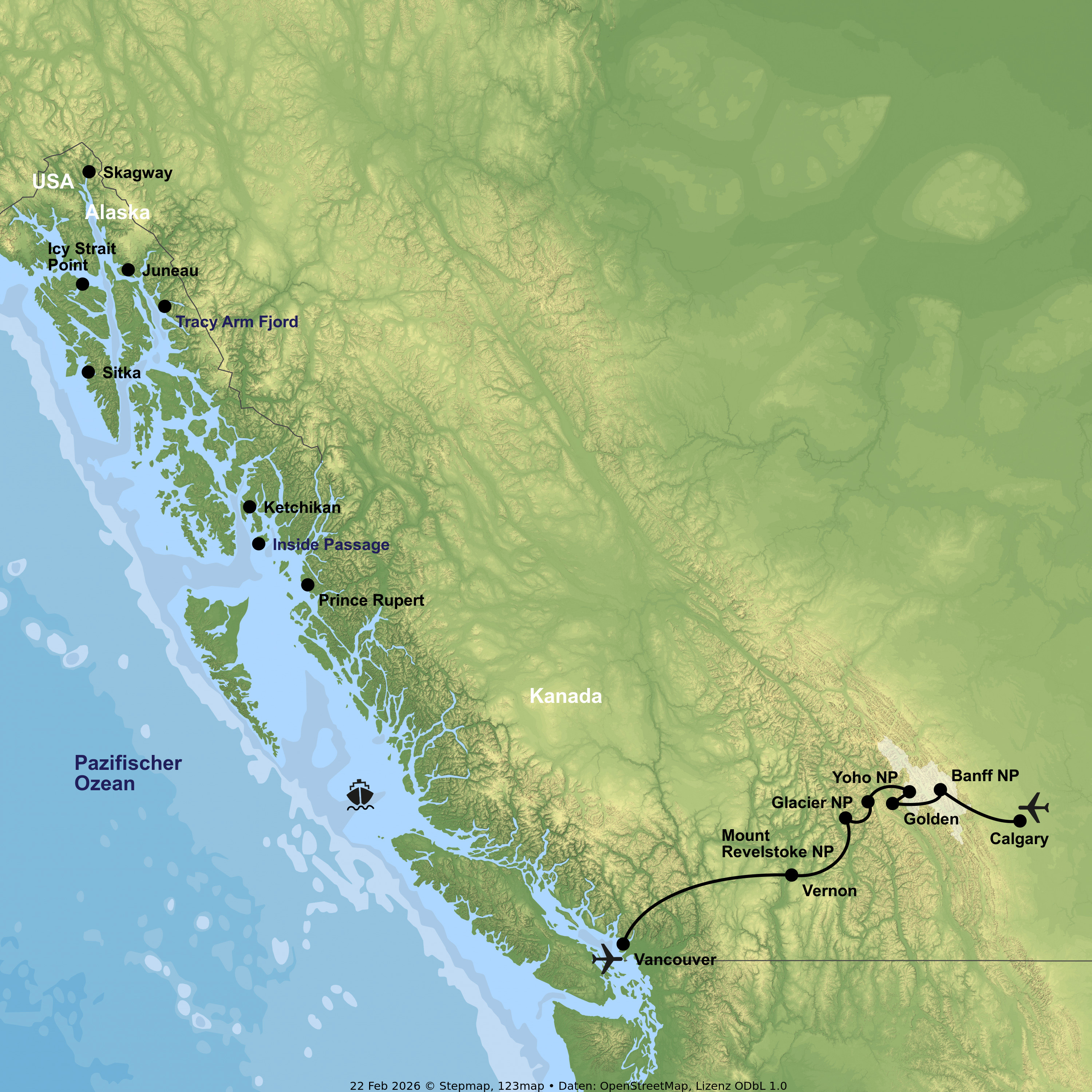Kreuzfahrt mit der Serenade of the Seas ab/an Vancouver inkl. Westkanada-Rundreise