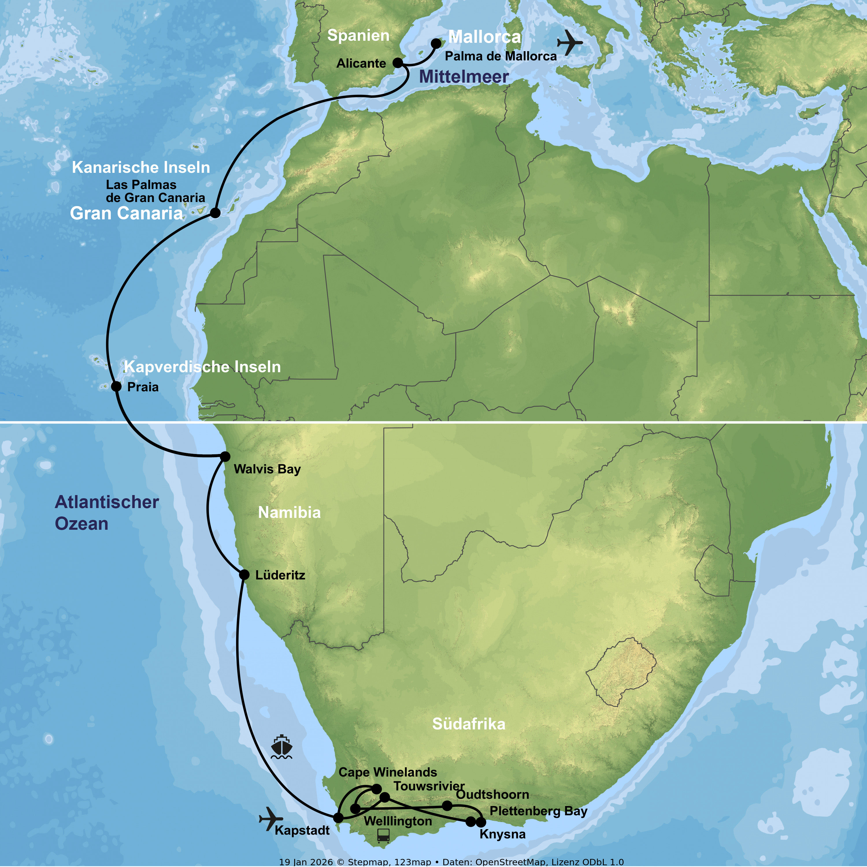Kreuzfahrt mit AIDAstella von Kapstadt bis Palma de Mallorca inkl. Südafrika-Rundreise