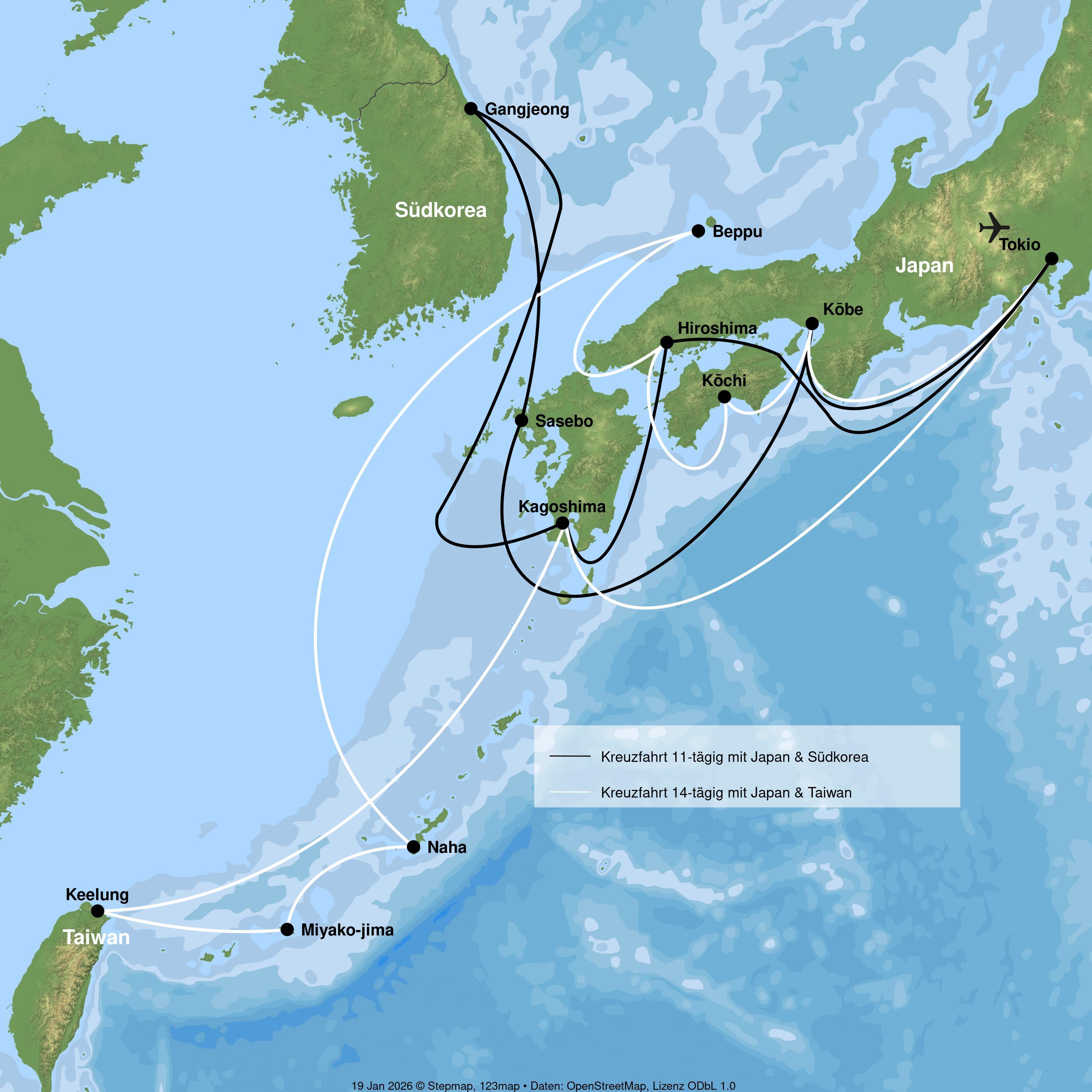 Kreuzfahrt mit der MSC Bellissima ab/an Tokio