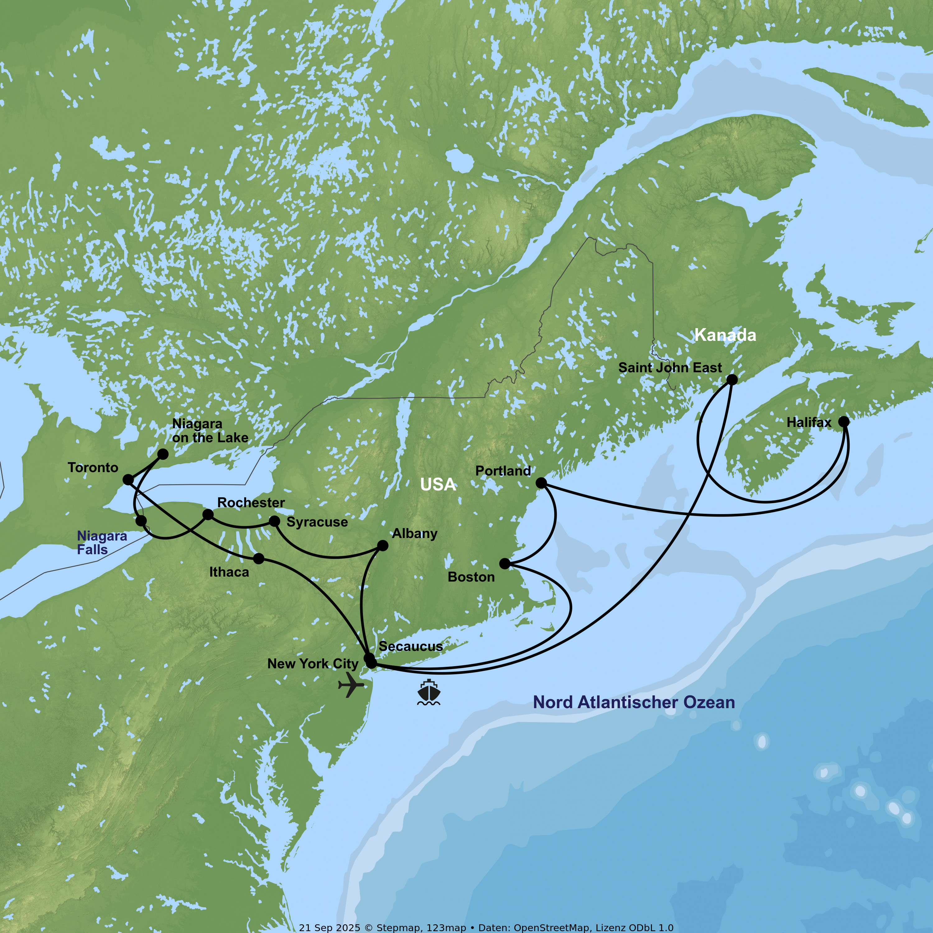 Kreuzfahrt mit der Independence of the Seas ab/an New York City inkl. Rundreise durch die Niagara-Region