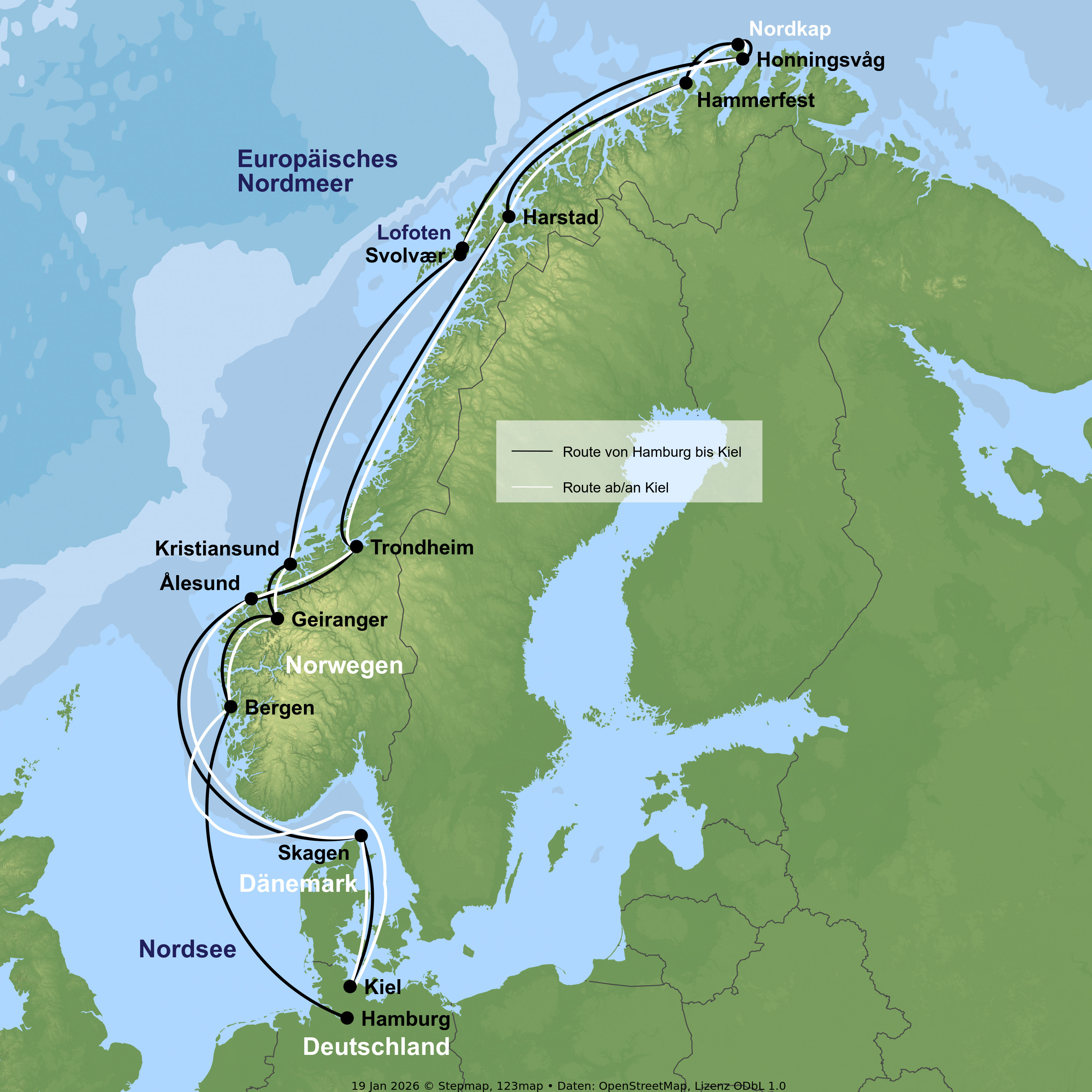 Kreuzfahrt mit der VASCO DA GAMA von Hamburg bis Kiel oder ab/an Kiel