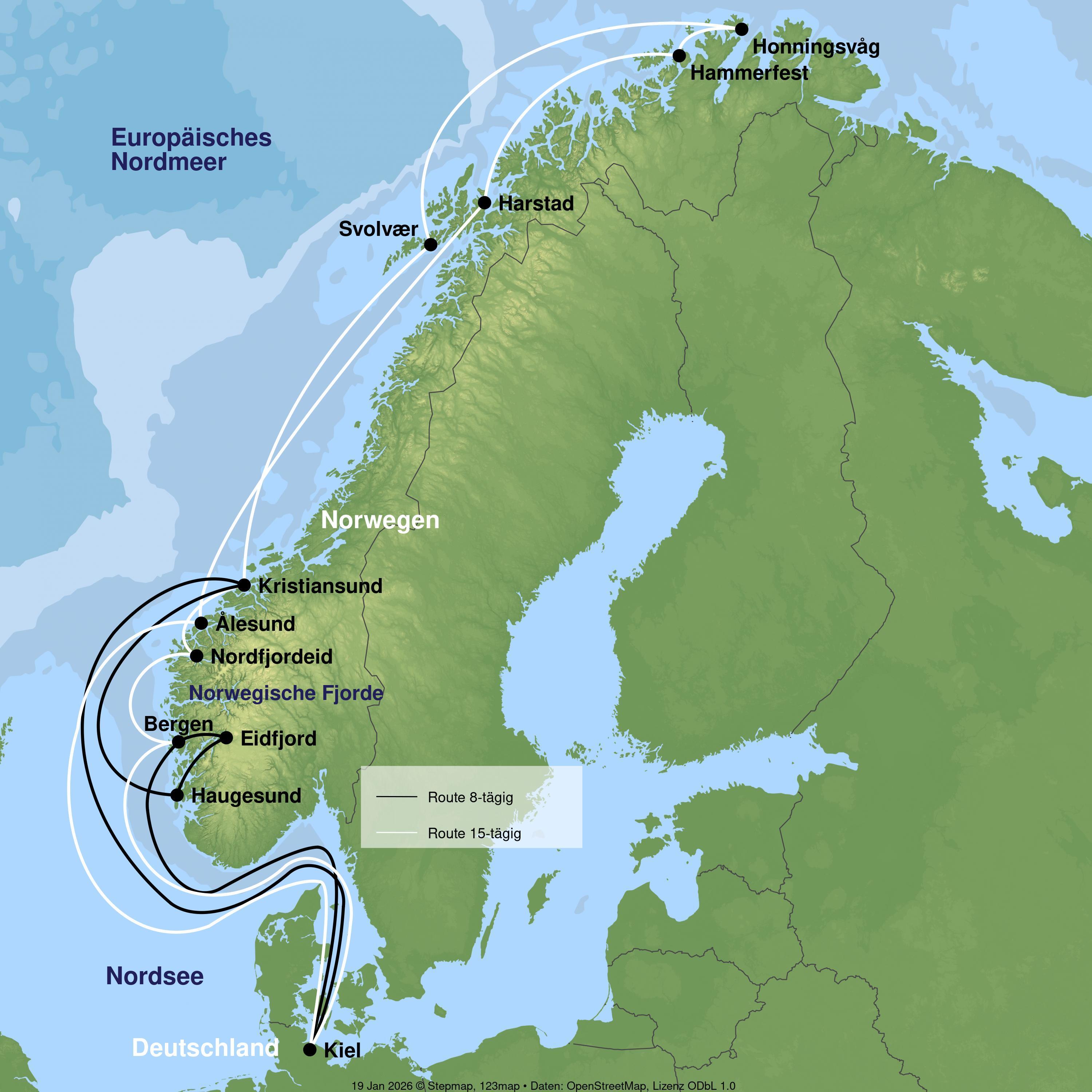 Kreuzfahrt mit der VASCO DA GAMA ab/an Kiel