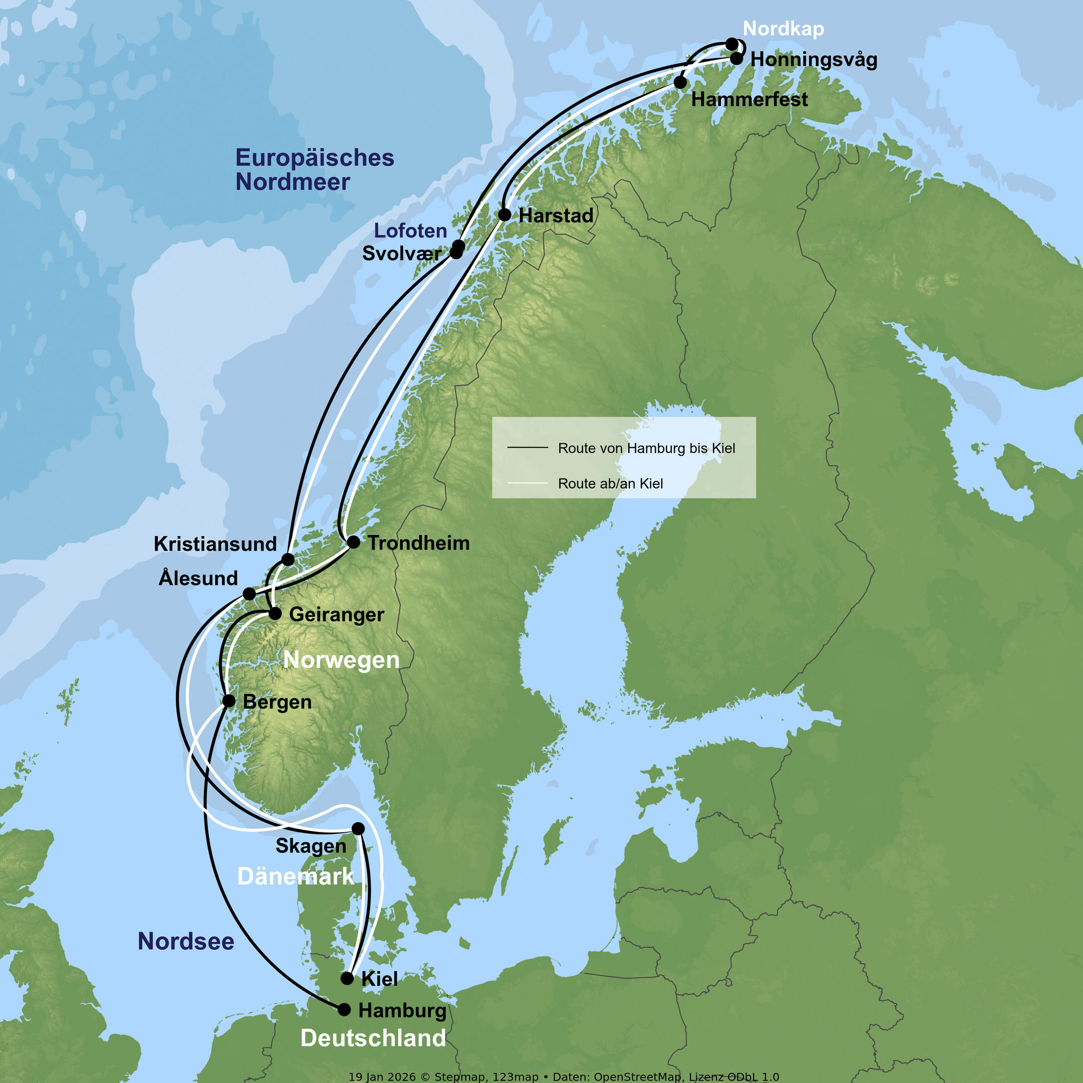 Kreuzfahrt mit der VASCO DA GAMA von Hamburg bis Kiel oder ab/an Kiel