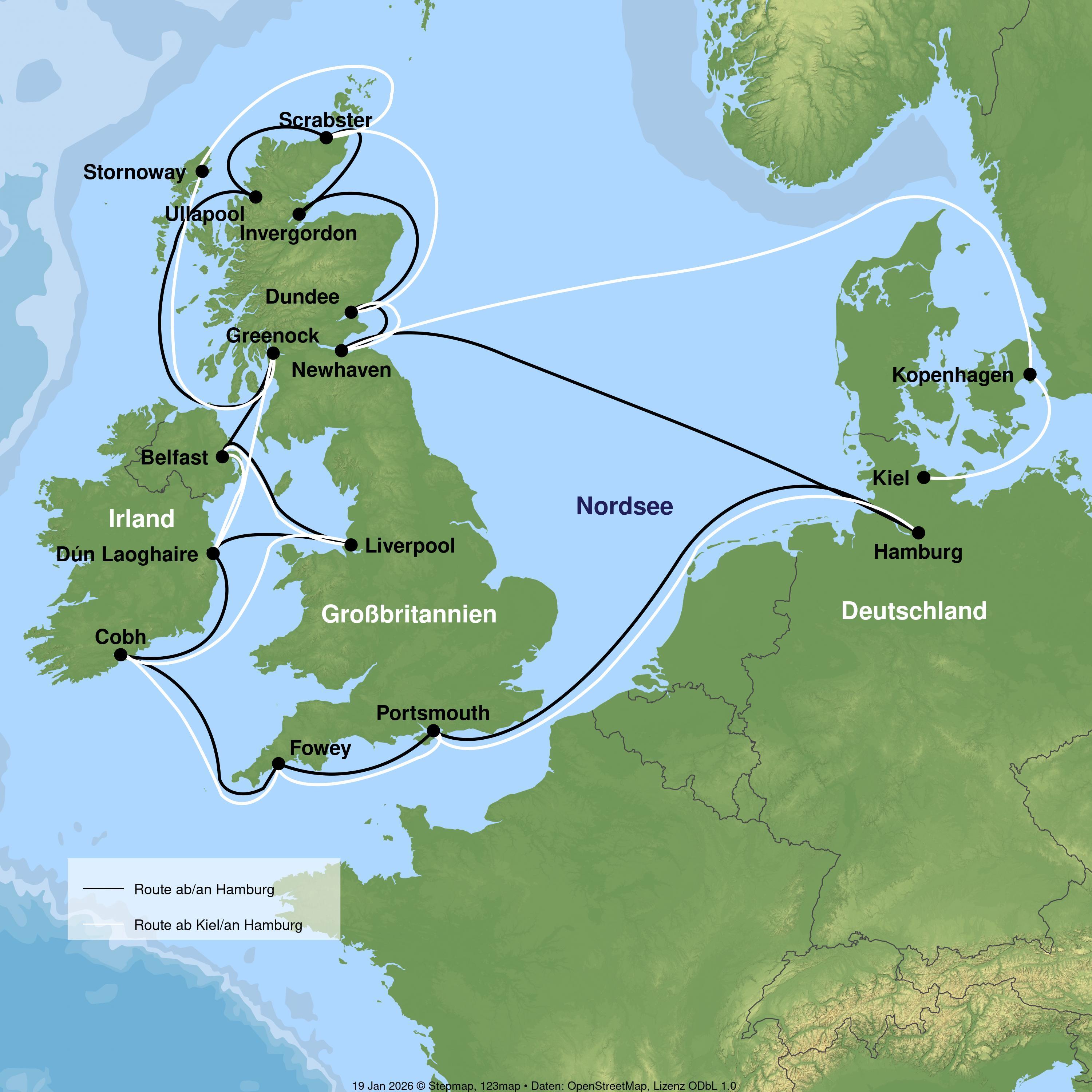 Kreuzfahrt mit der VASCO DA GAMA ab/an Hamburg oder von Kiel bis Hamburg