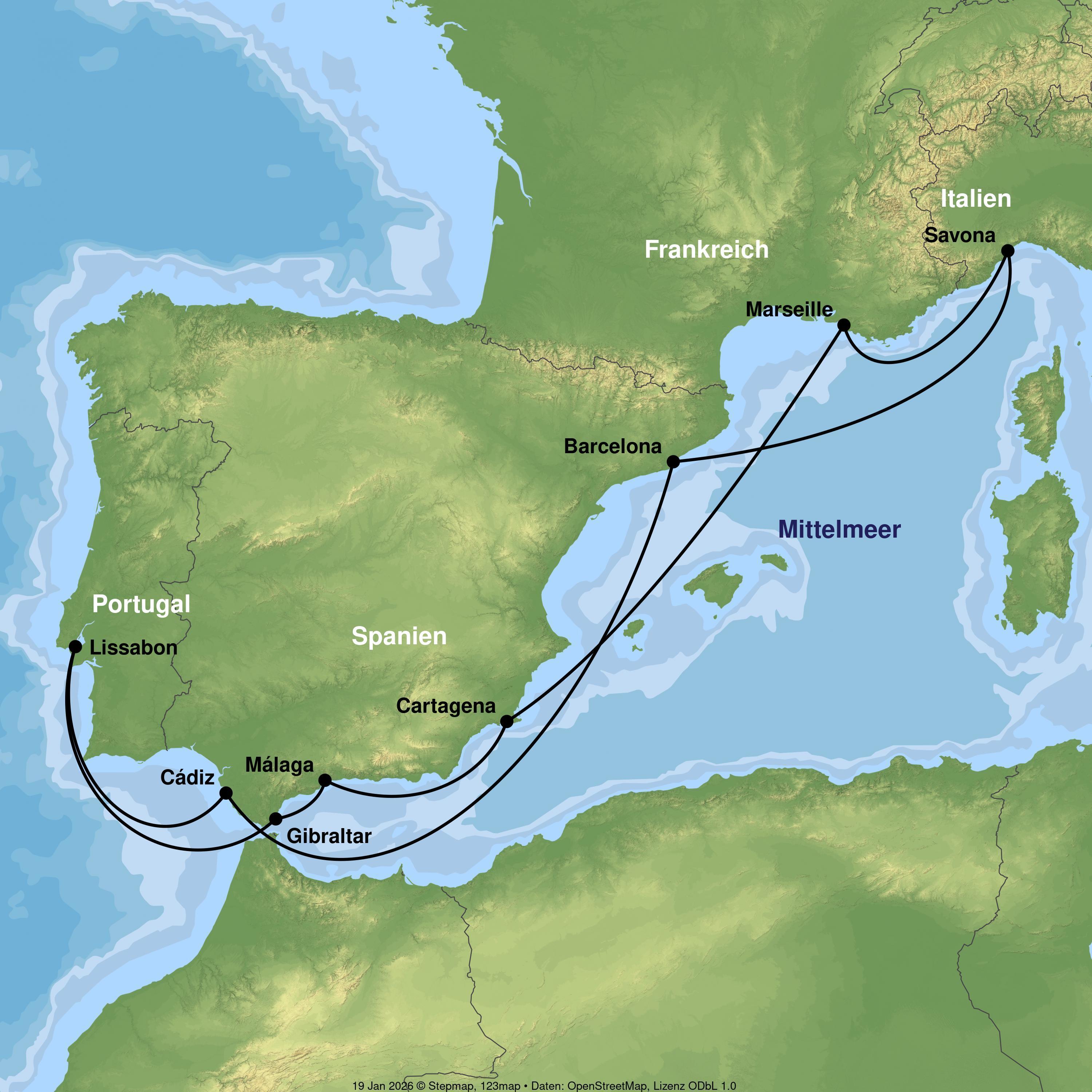 Kreuzfahrt mit Costa Diadema ab/an Savona