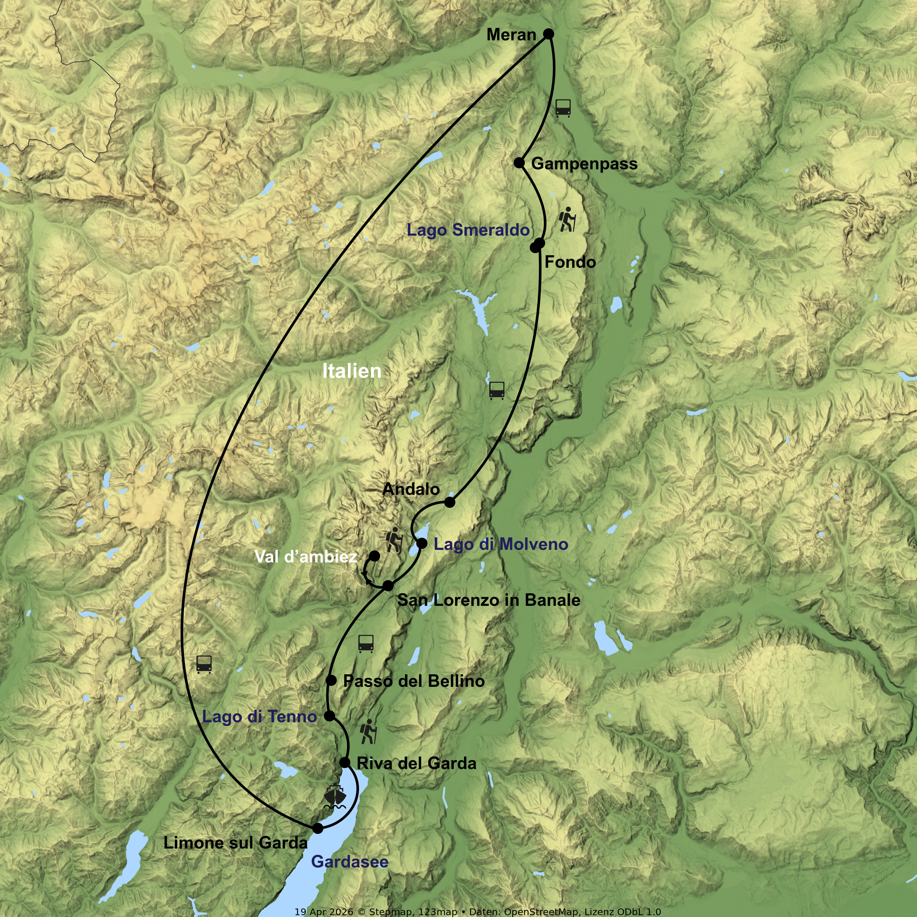 Geführte Wanderreise von Meran bis zum Gardasee