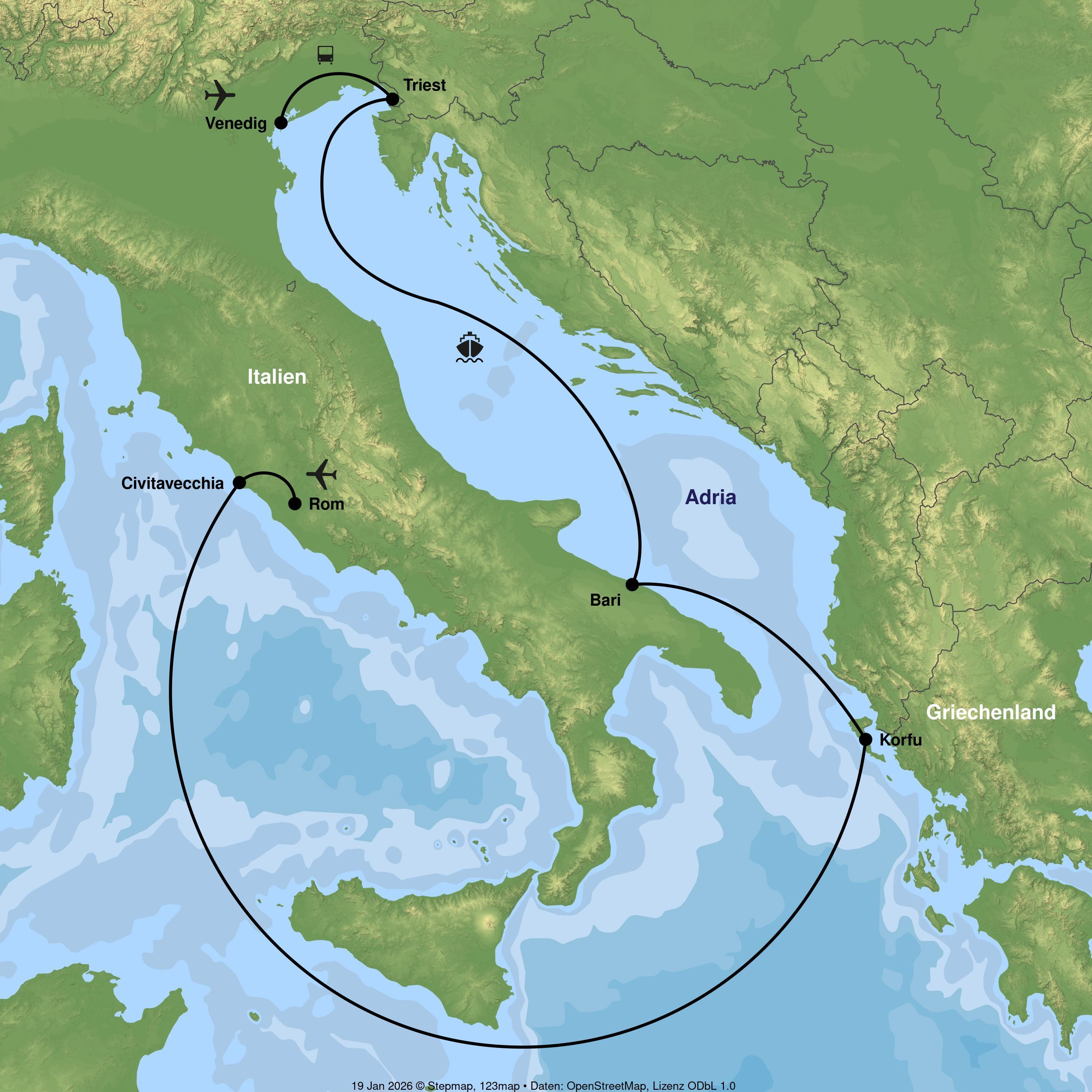 Mini-Kreuzfahrt mit Costa Deliziosa von Triest bis Civitavecchia inkl. Venedig- & Rom-Städteprogramm