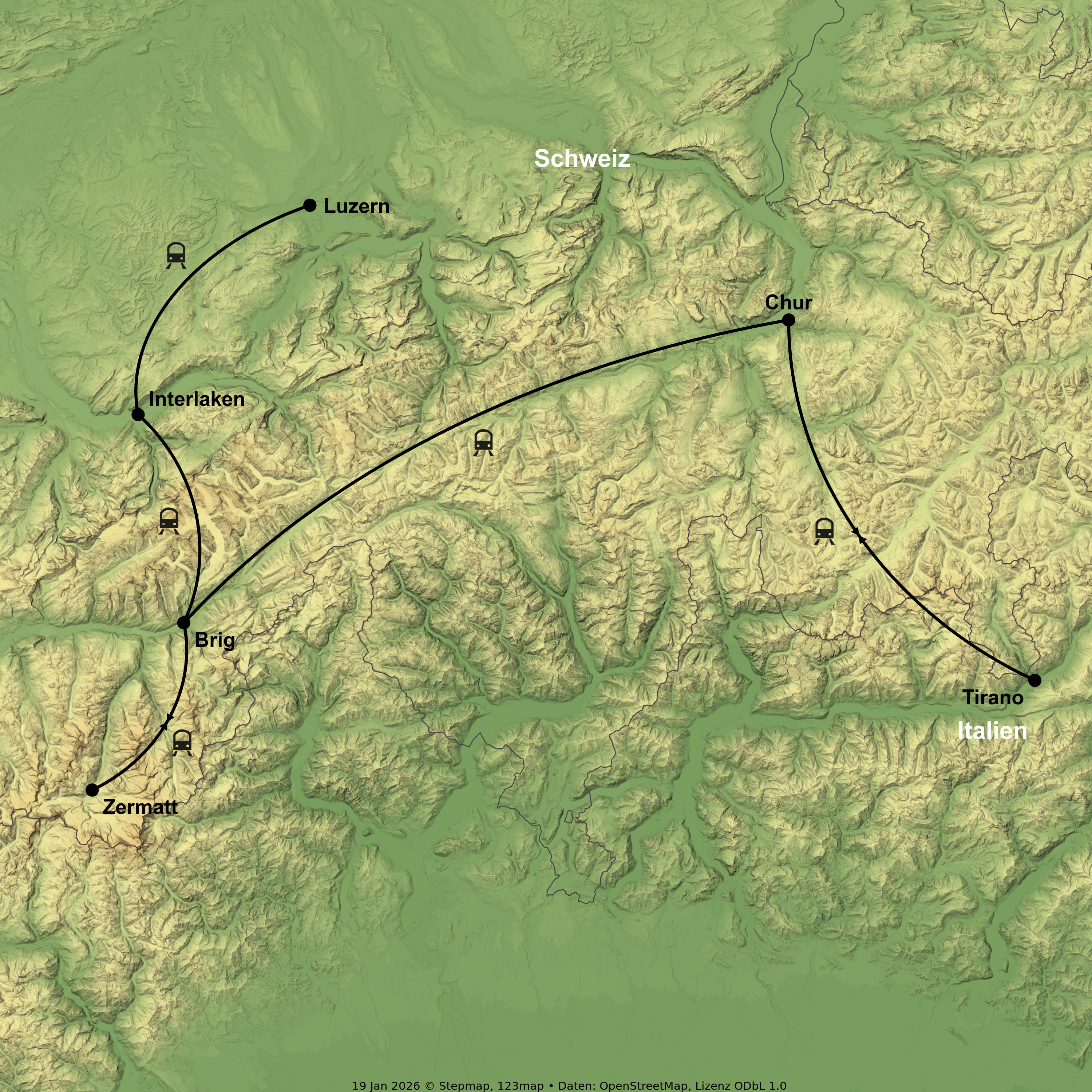 Panoramazugfahrt mit 7 Nächten