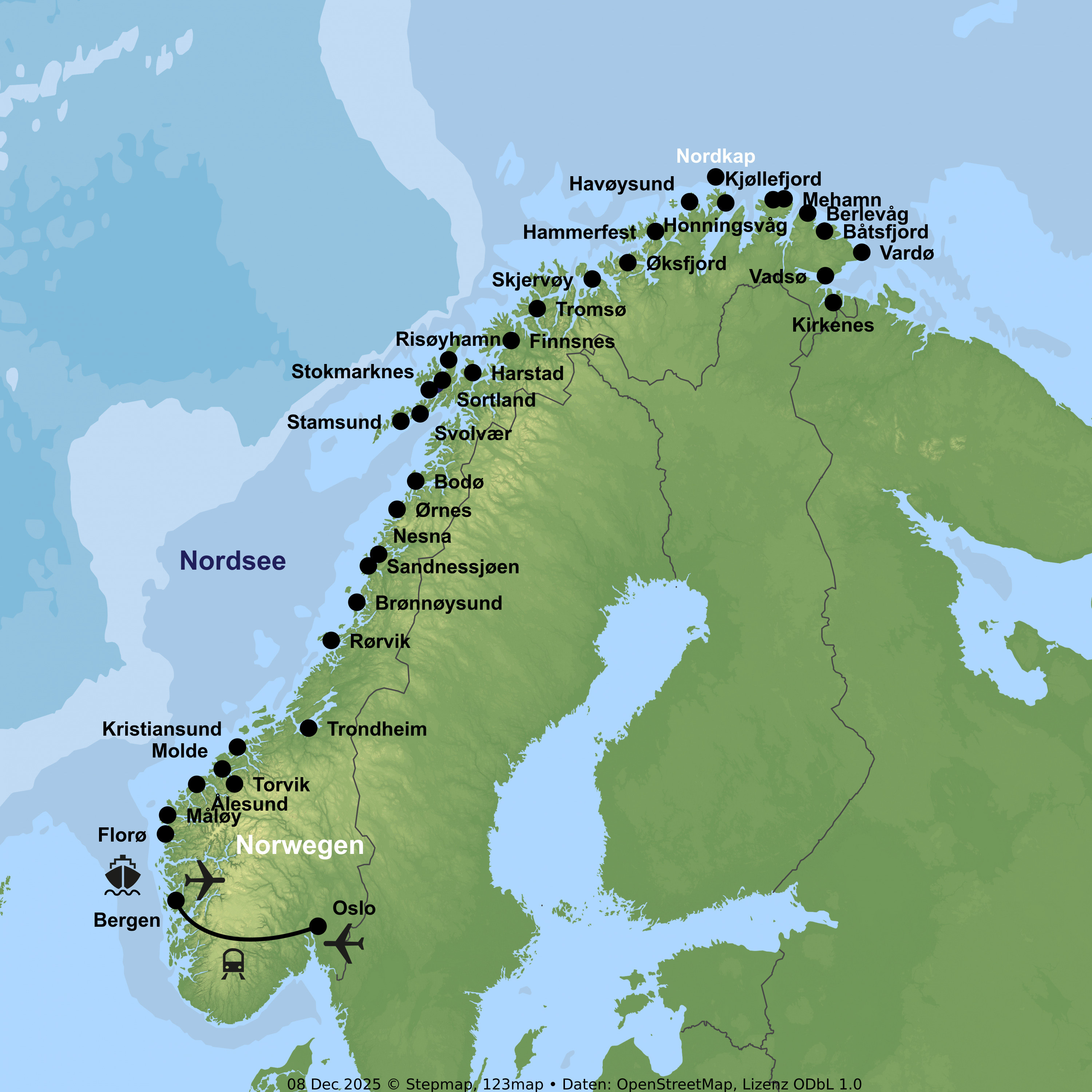 Kreuzfahrt mit der Havila Castor oder Pollux ab/an Bergen inkl. Bergenbahn-Fahrt