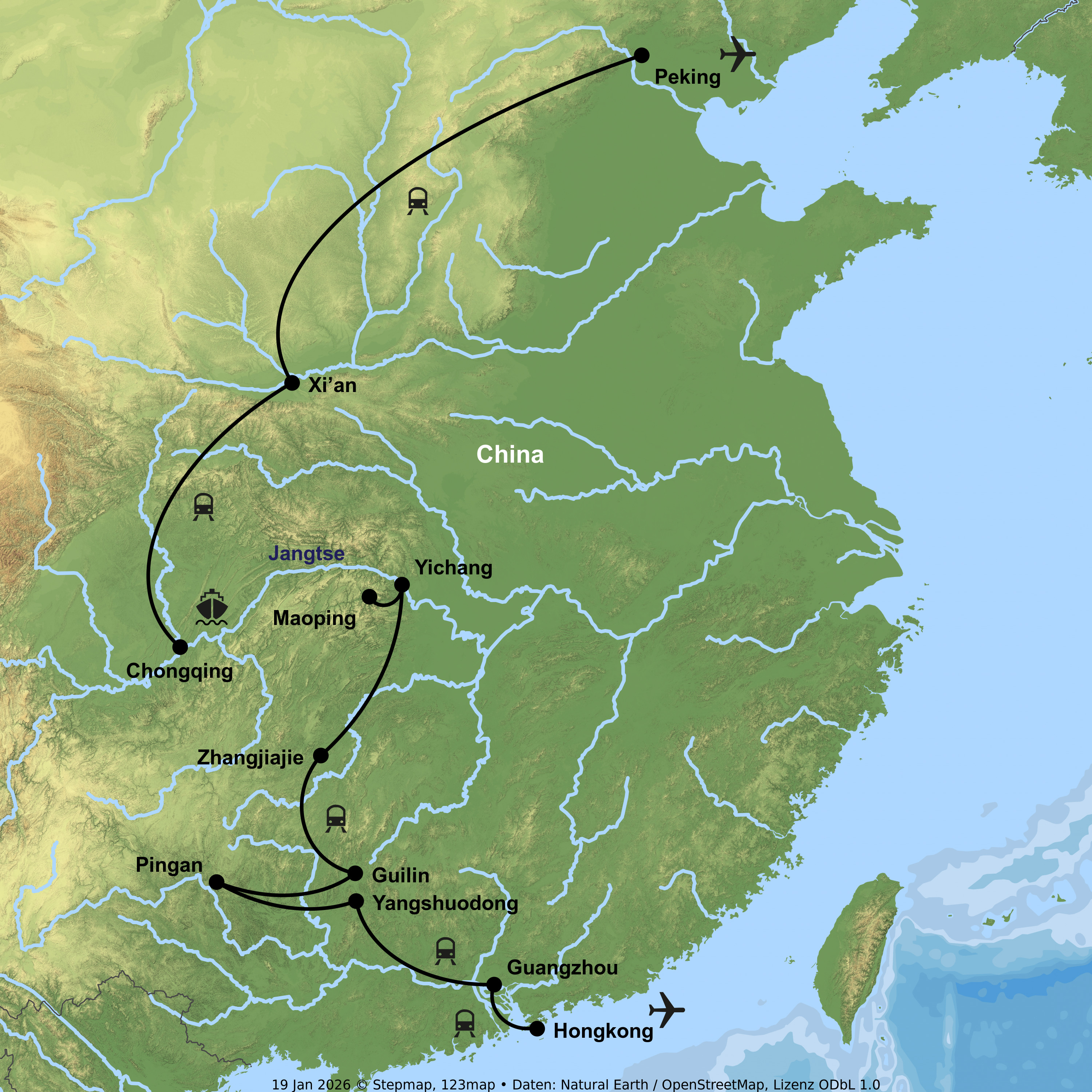 Vom Jangtse bis nach Hongkong