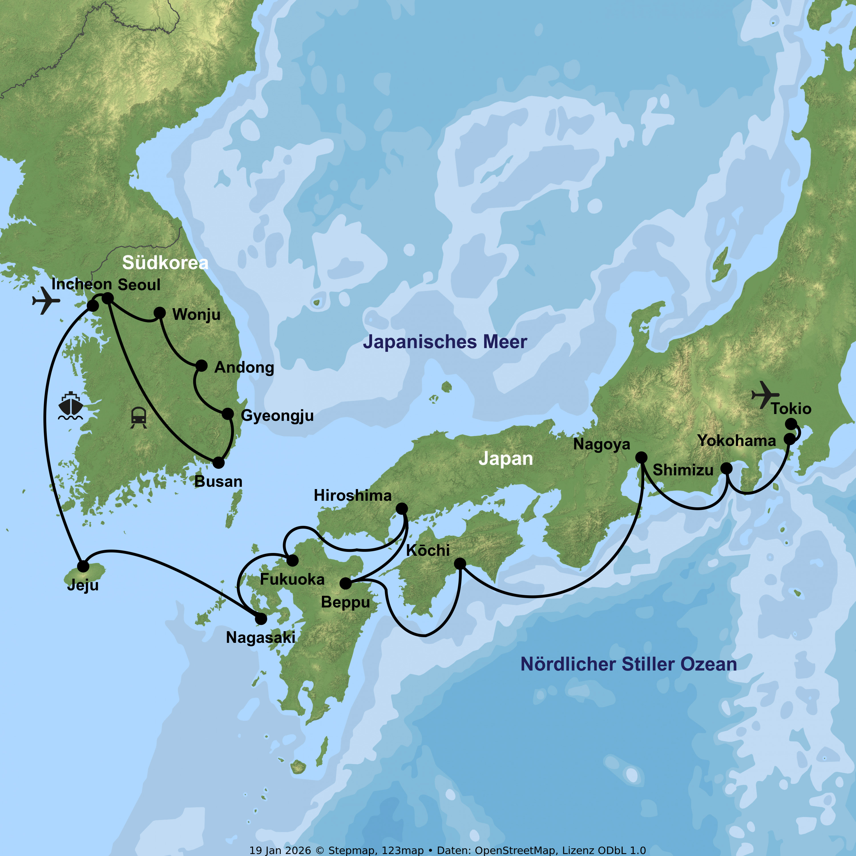 Kreuzfahrt mit der Norwegian Jade von Incheon bis Yokohama inkl. Südkorea-Rundreise