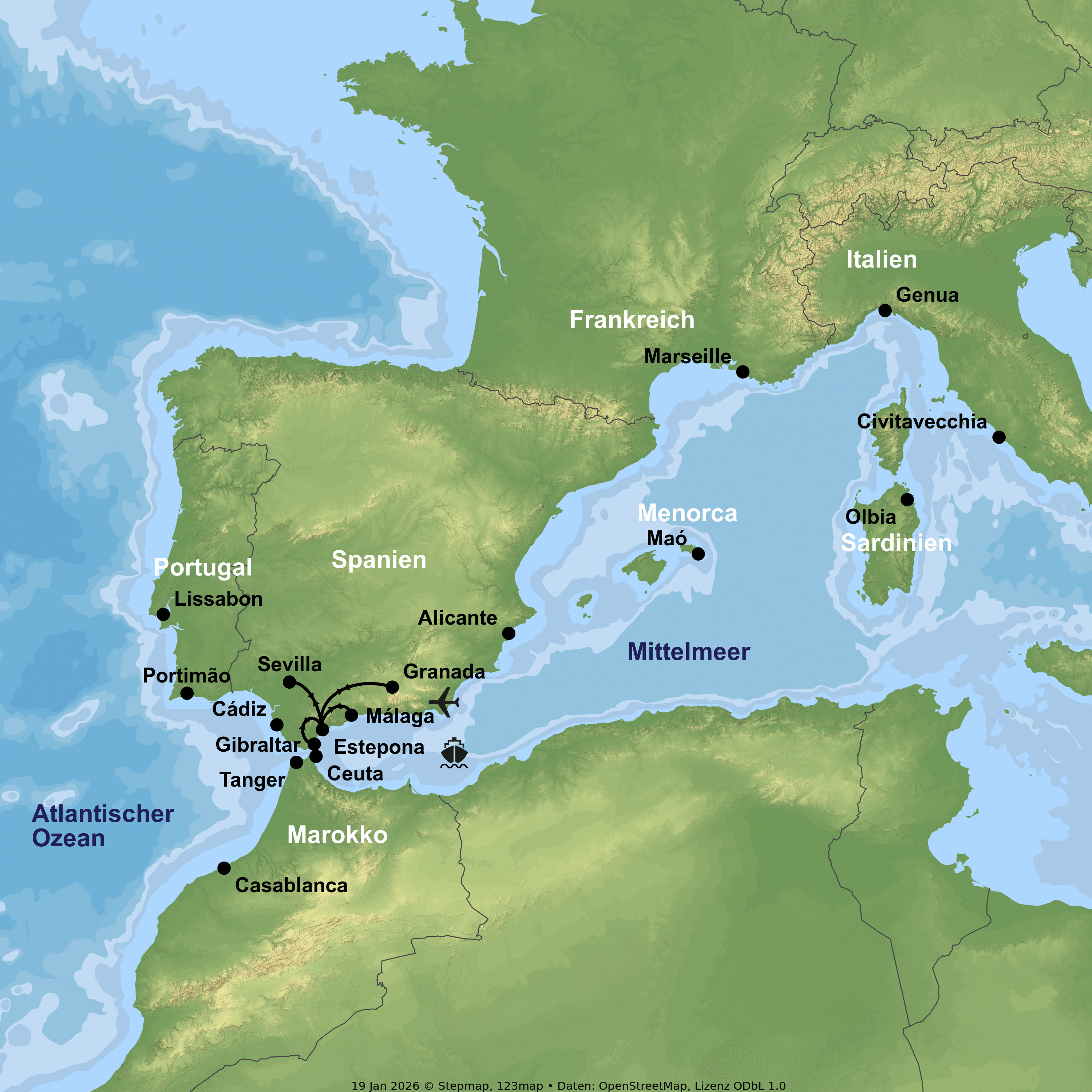 Kreuzfahrt mit der MSC Sinfonia inkl. Standortrundreise in Andalusien