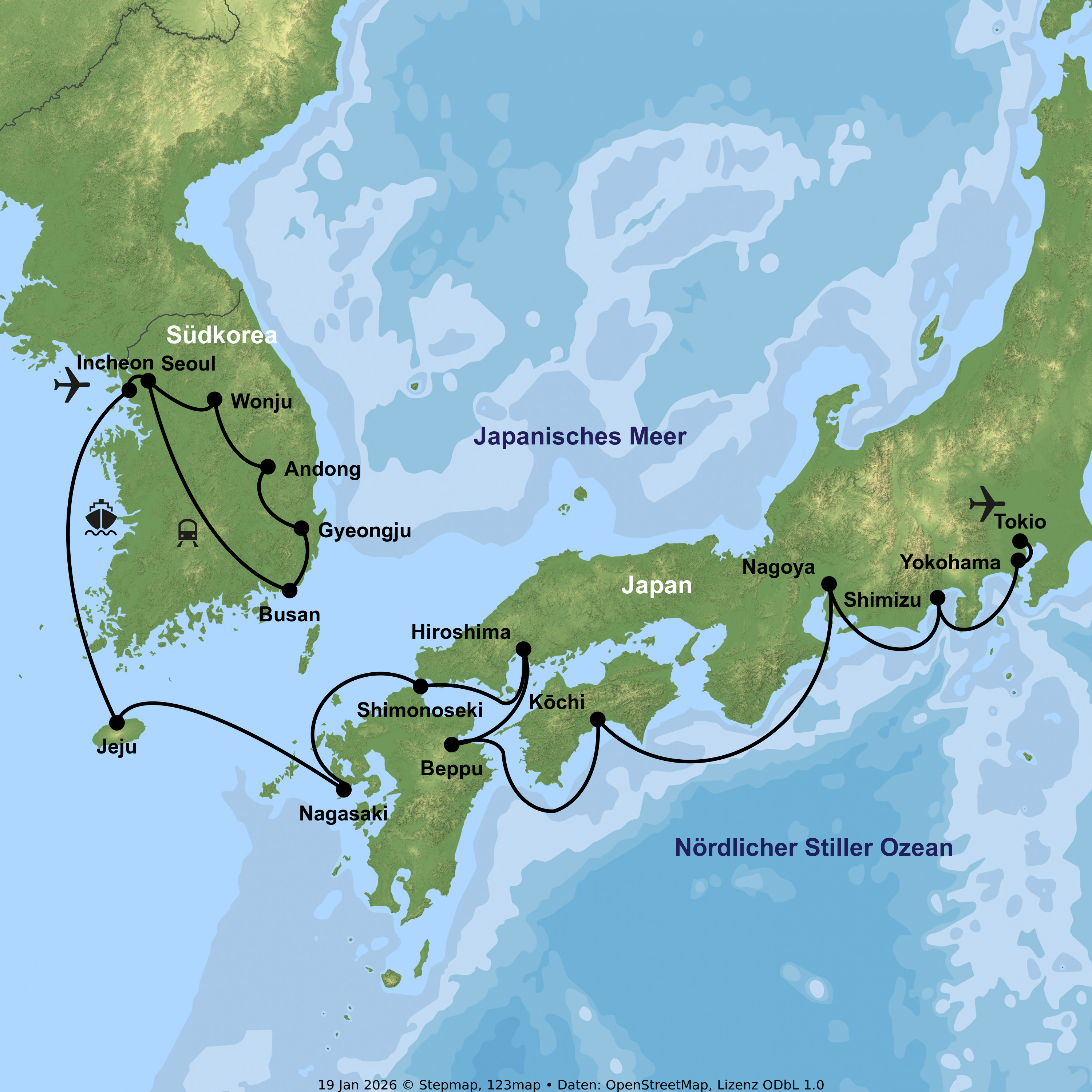 Kreuzfahrt mit der Norwegian Jade von Incheon bis Yokohama inkl. Südkorea-Rundreise
