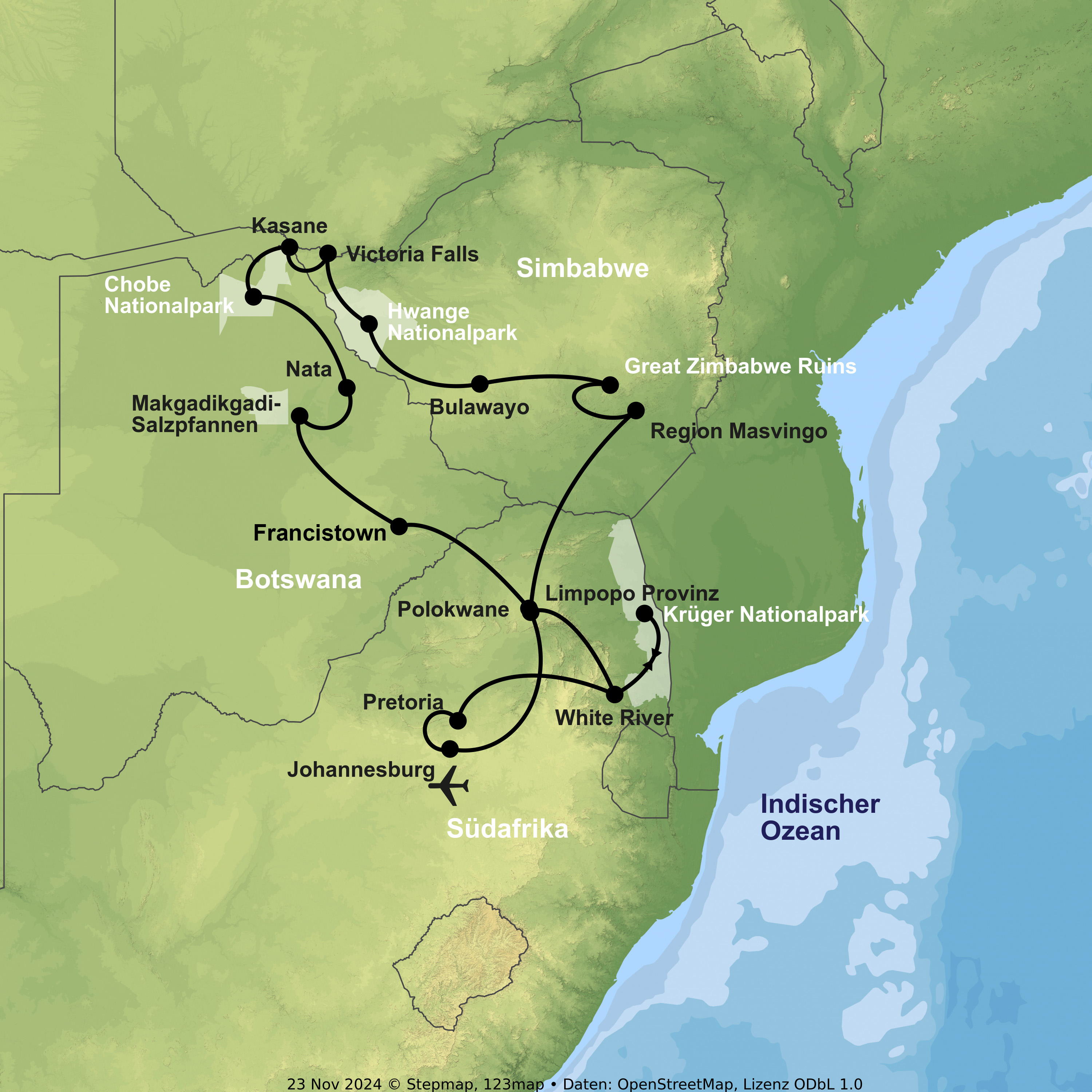 Länder-Hüpfen im südlichen Afrika