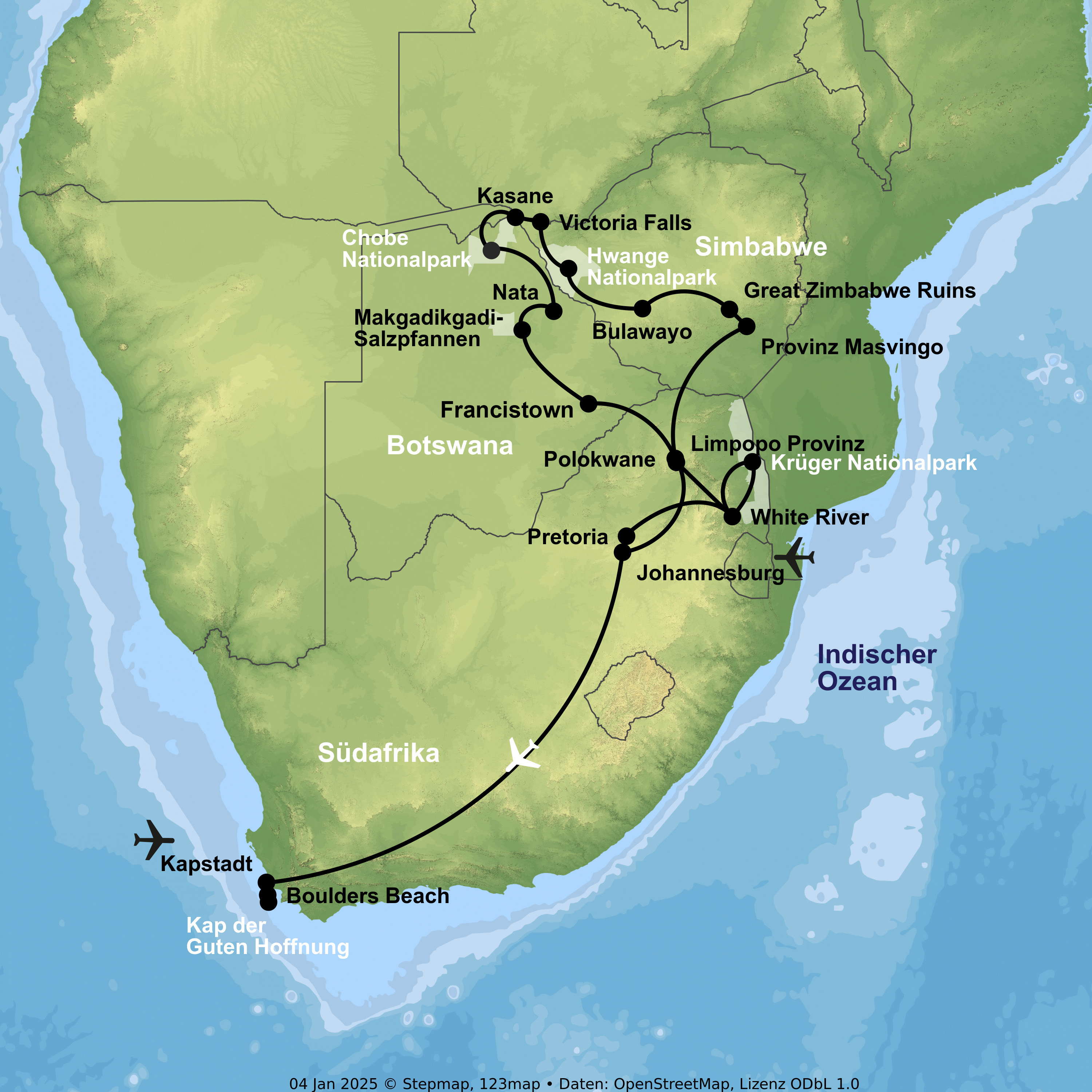 Safari-Abenteuer im südlichen Afrika & Kapstadt-Flair im 3-Sterne-Hotel