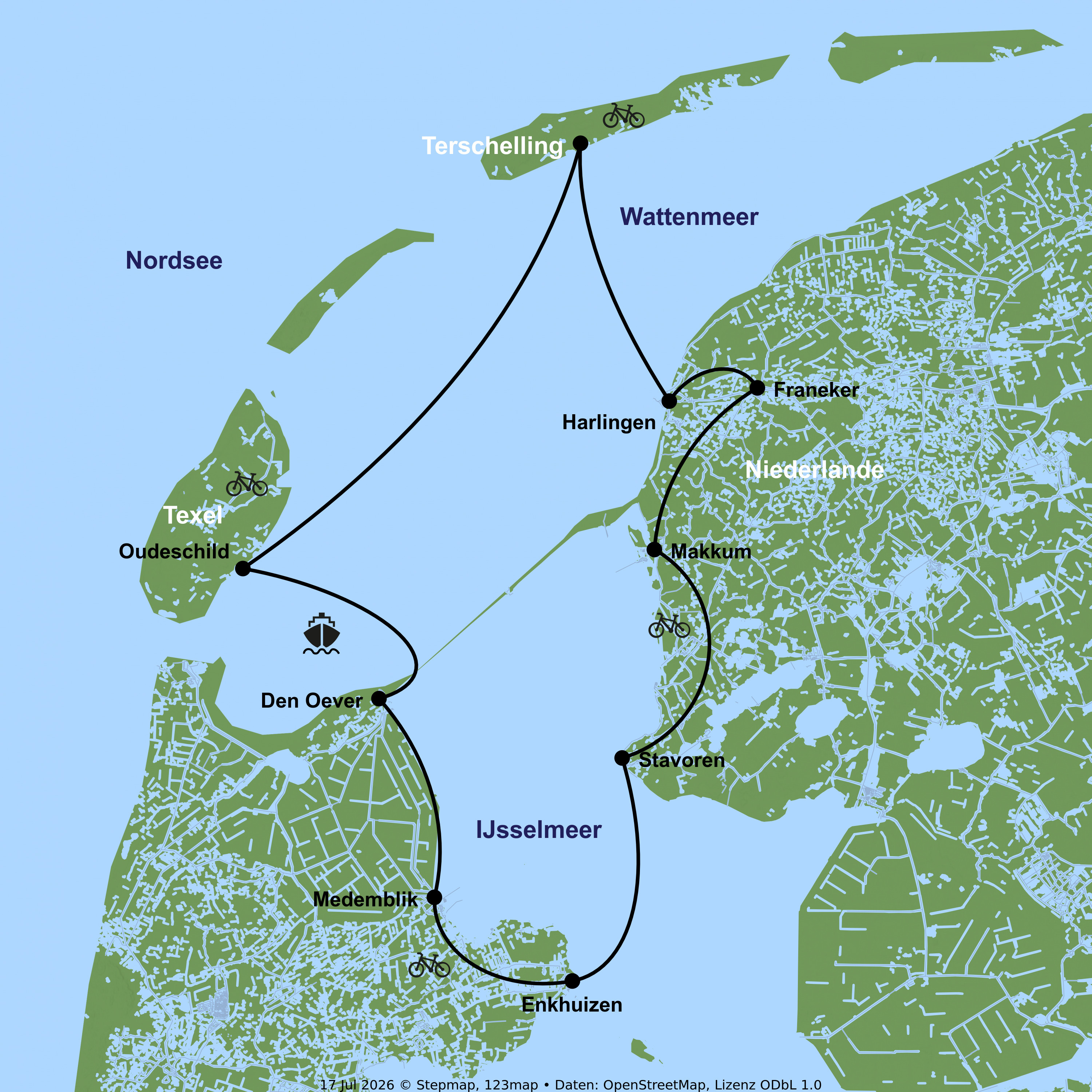Kreuzfahrt per Rad & Segelschiff mit Wapen fan Fryslân ab/an Enkhuizen