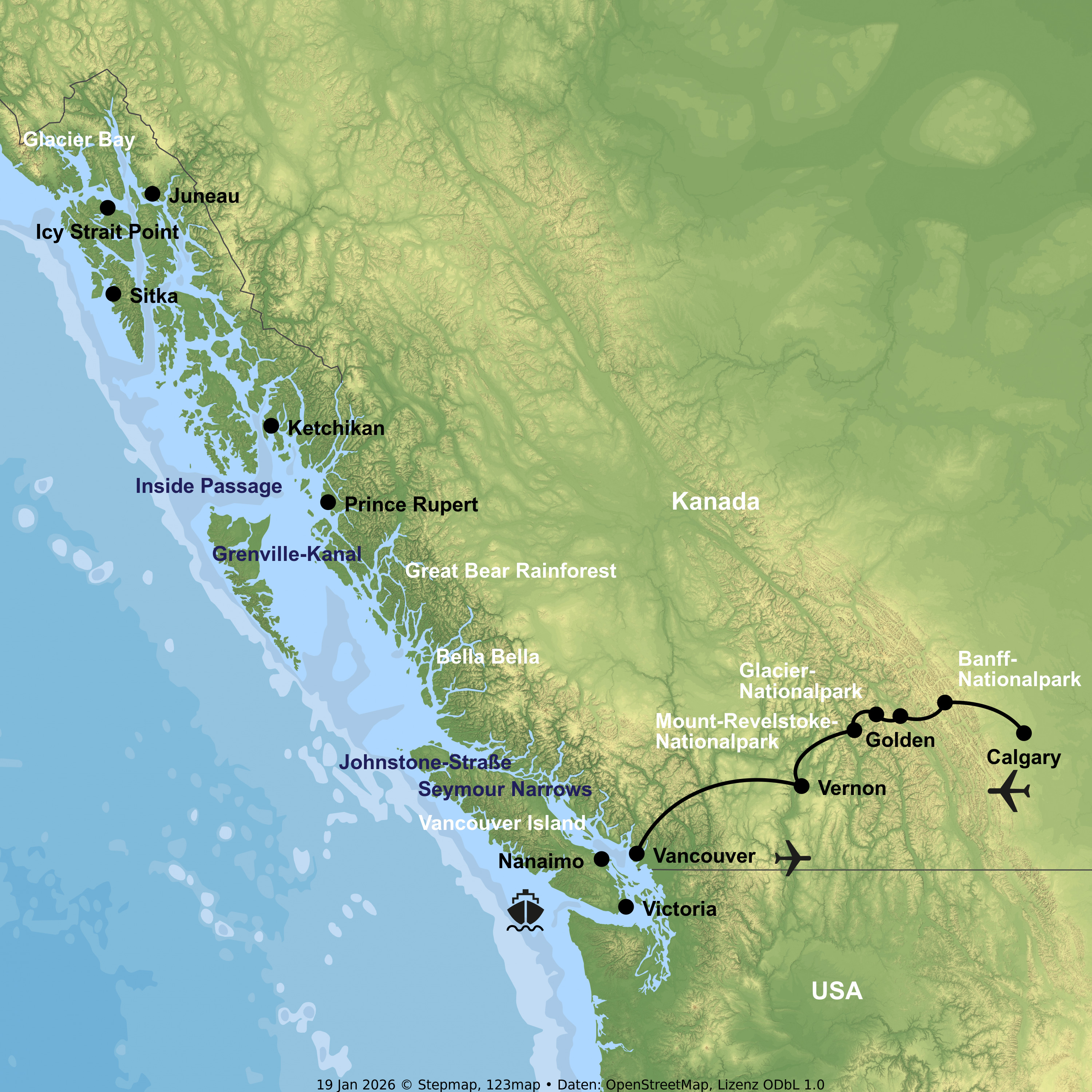 Kreuzfahrt mit der Nieuw Amsterdam ab/an Vancouver mit Vancouver Island inkl. Westkanada-Rundreise