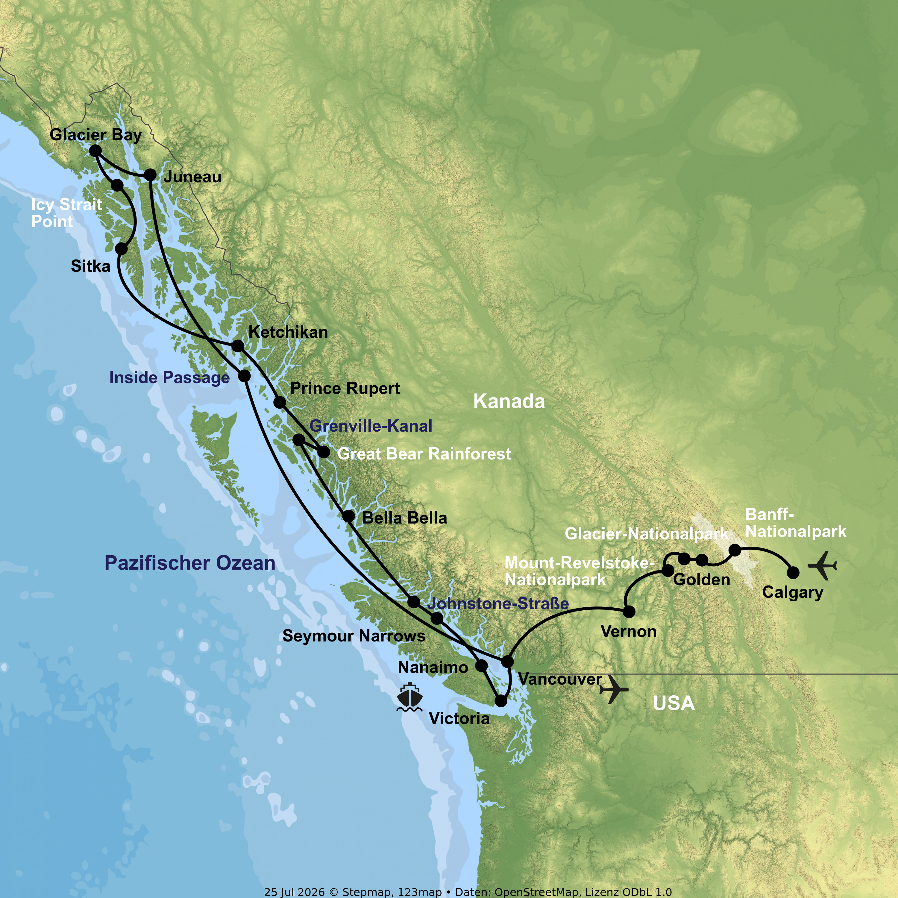 Kreuzfahrt mit der Nieuw Amsterdam ab/an Vancouver mit Vancouver Island inkl. Westkanada-Rundreise