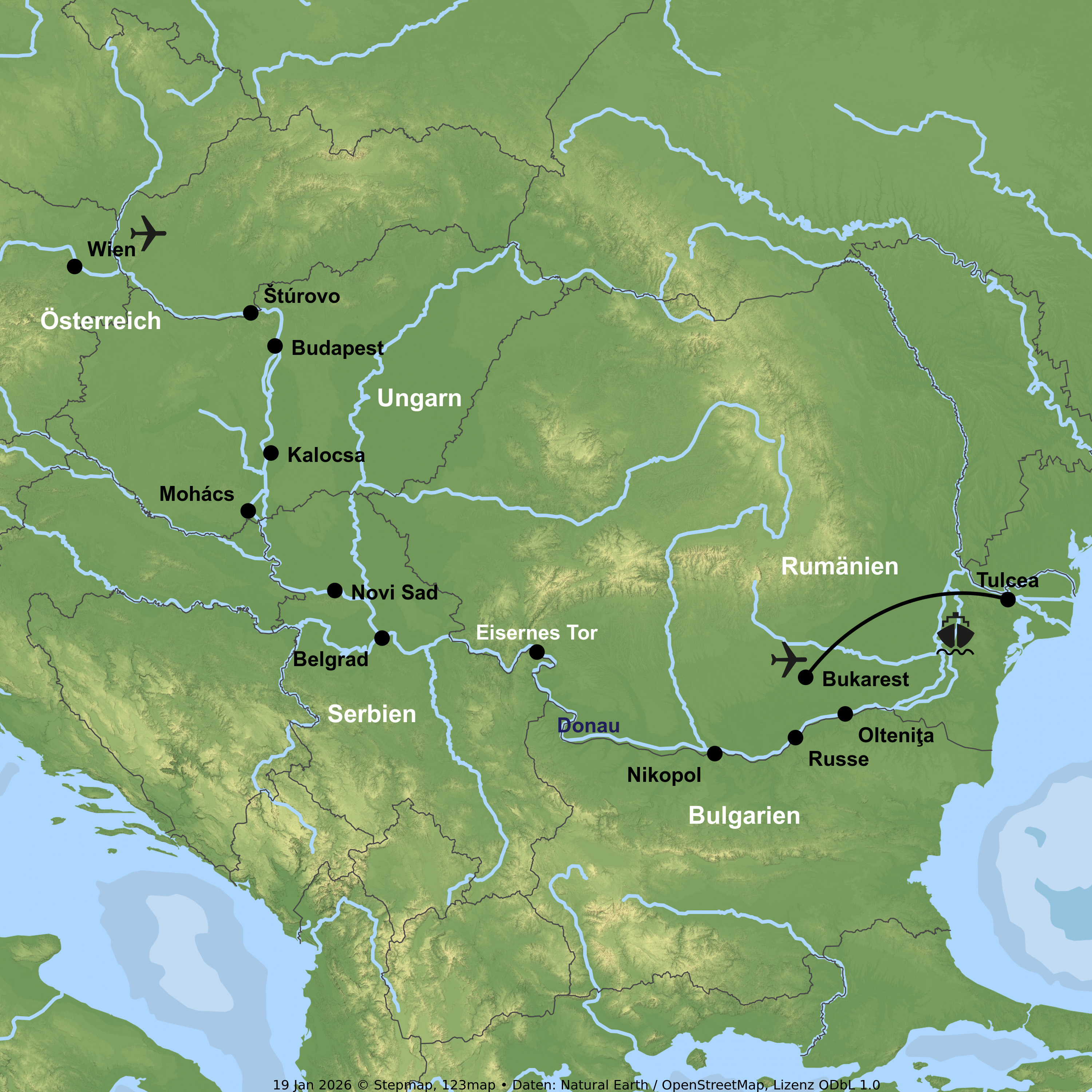 Flusskreuzfahrt mit MS Nestroy von Bukarest bis Wien